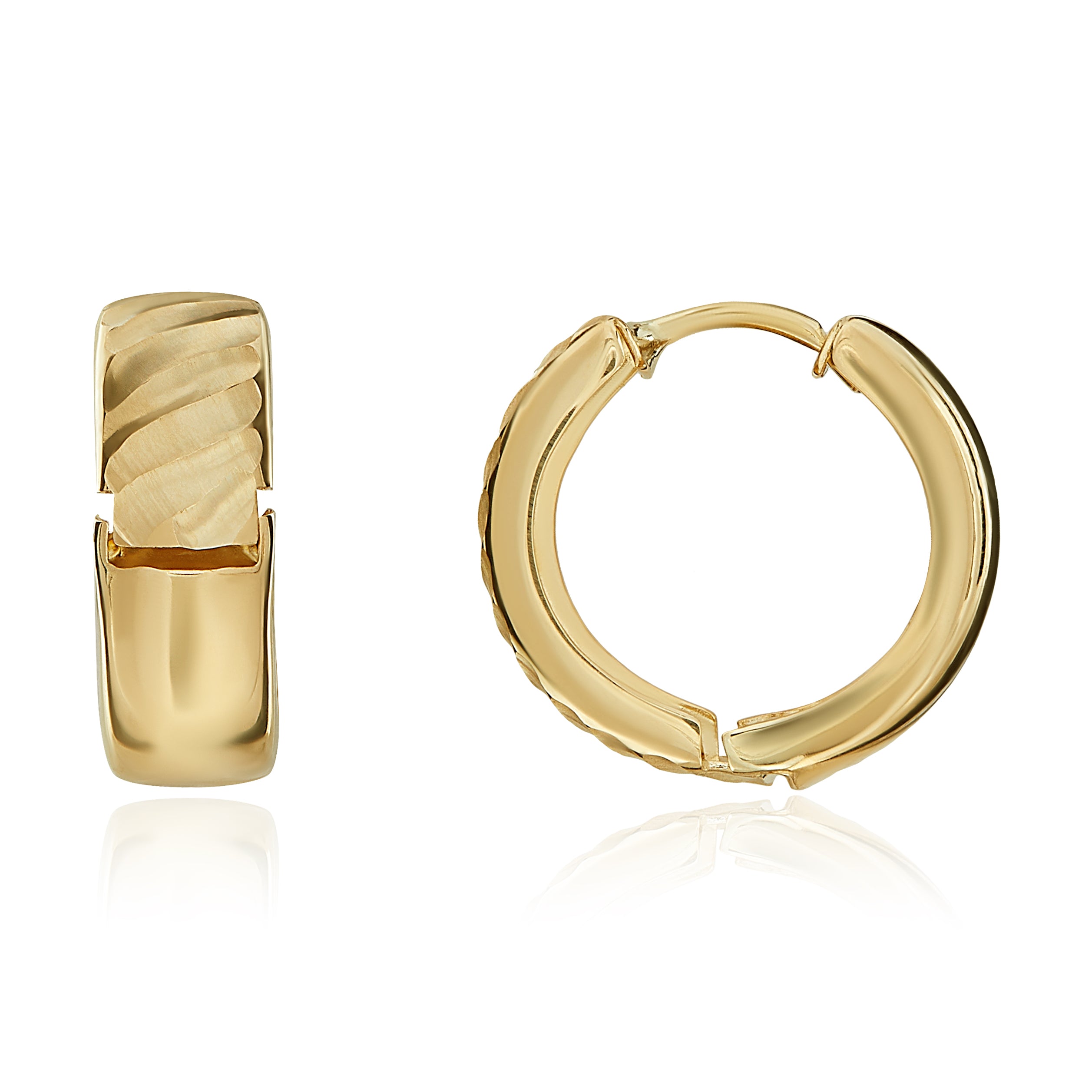 9ct Yellow Gold Greek Key Hoop Earrings