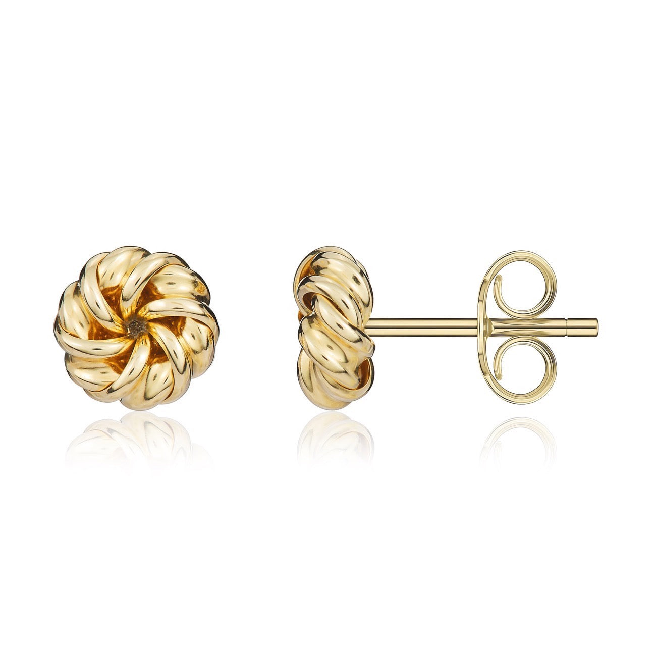 9ct Yellow Gold Polished Fancy Swirl Stud Earrings