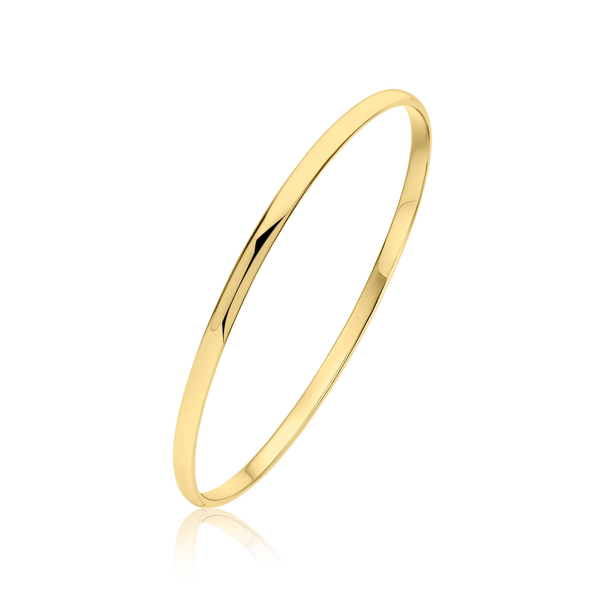 9ct Yellow Gold 4mm Dshape Slave 70mm
