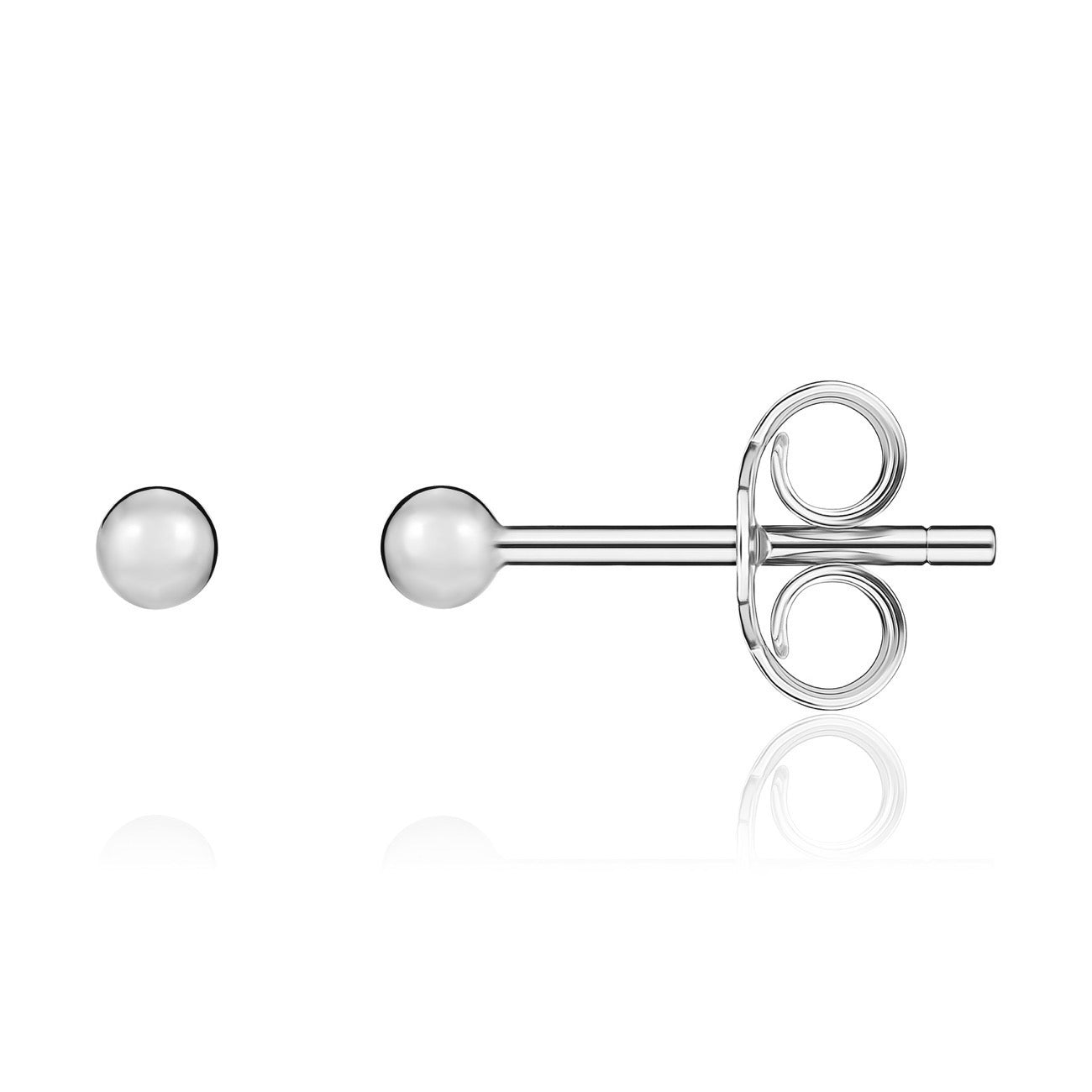 18ct White Gold Polished Ball Stud Earrings 3mm