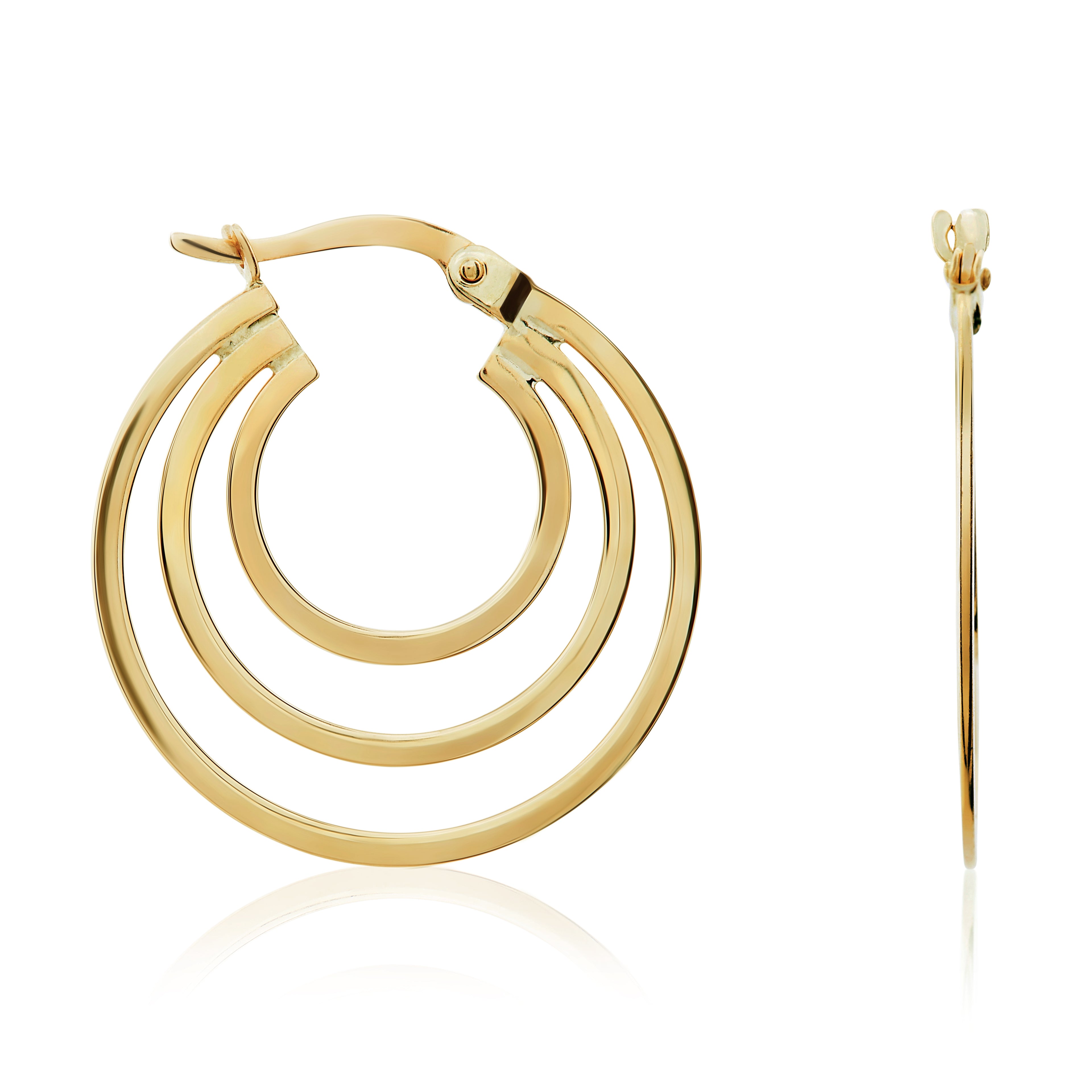 9ct Yellow Gold Triple Hoop Earrings