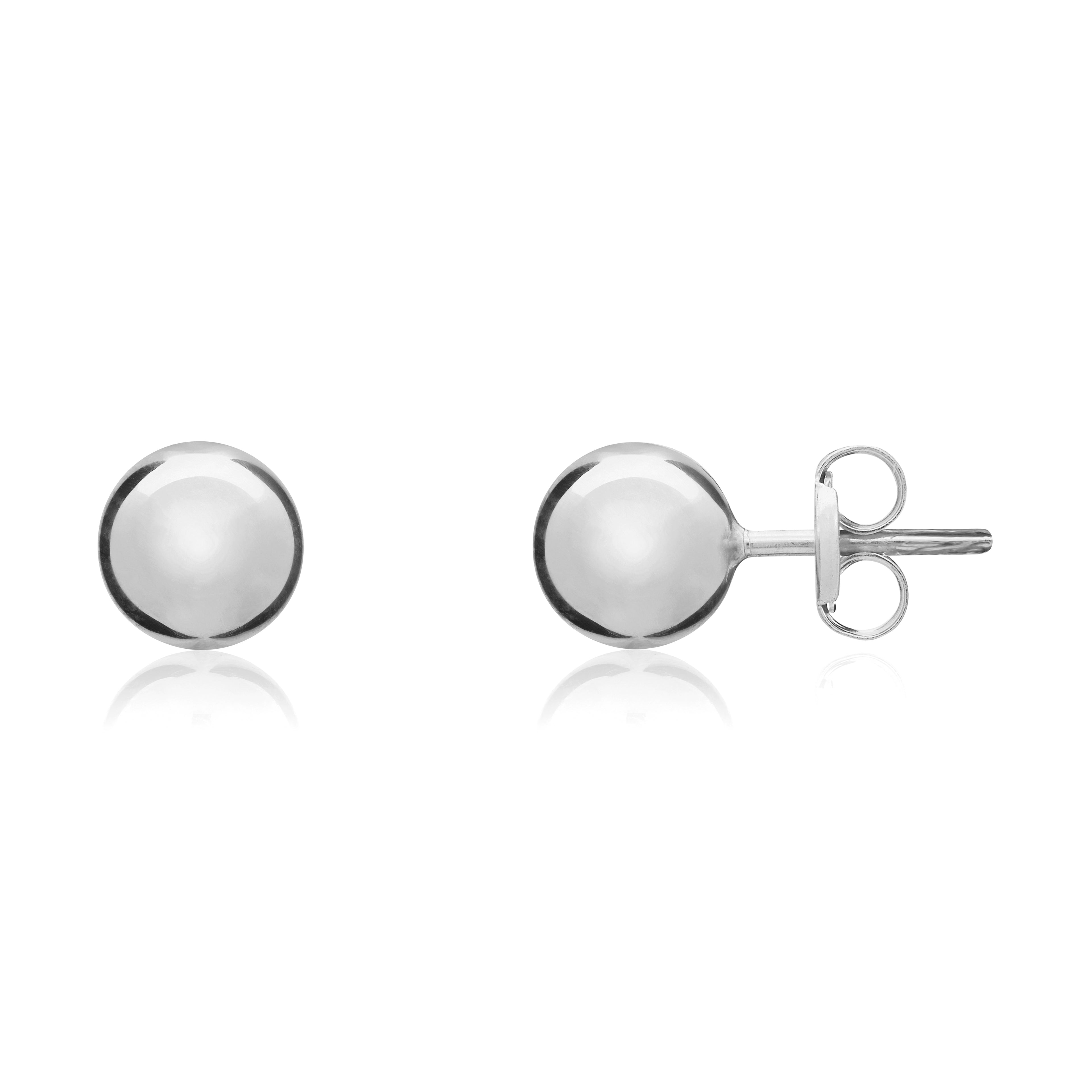 9ct White Gold Polished Ball Stud Earrings 5mm
