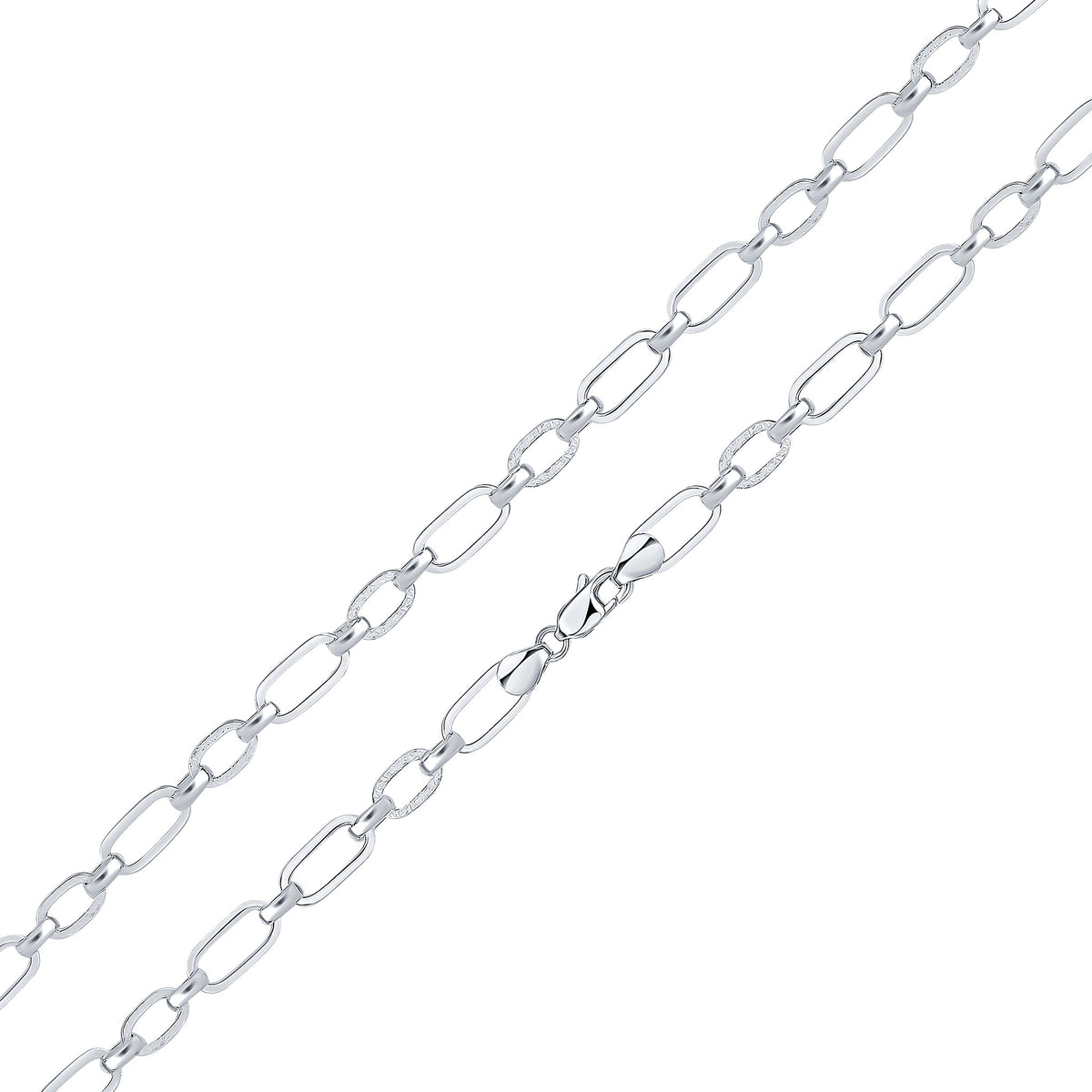Silver 8mm Textured Oval 1