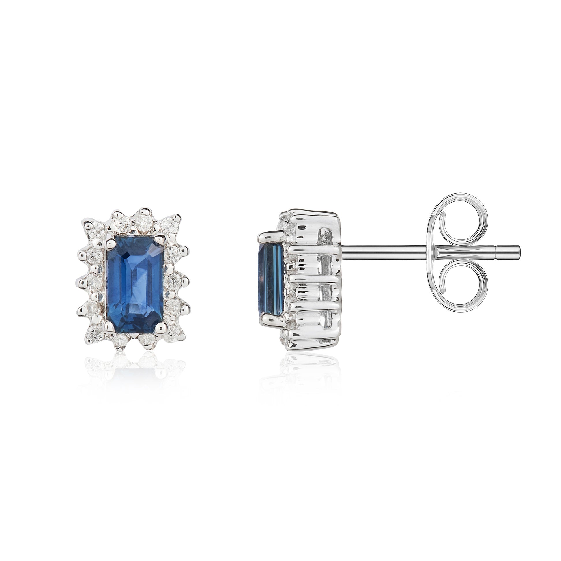 9ct White Gold Oct Sapp & Diamond Cluster Ers