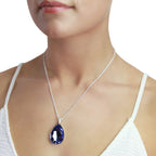 Beginnings Large Teardrop Pendant with Tanzanite Crystal