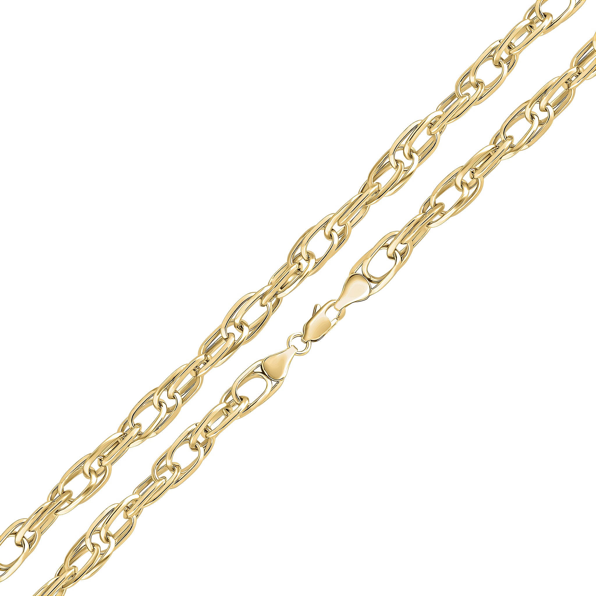 9ct Yellow Gold Handmade 7mm Paperchain 7.5