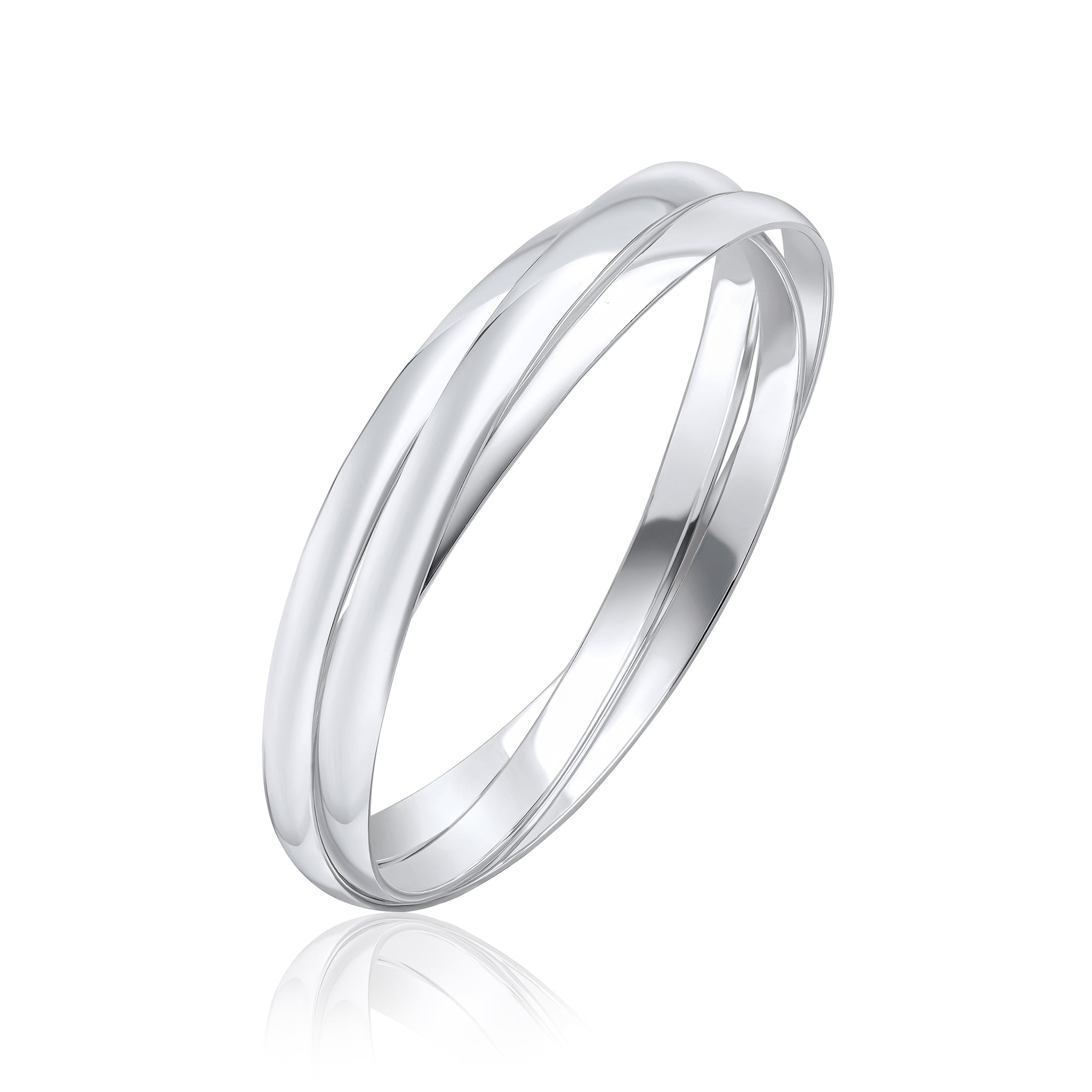 925 Sterling Silver Round Court Russian Design Bangle