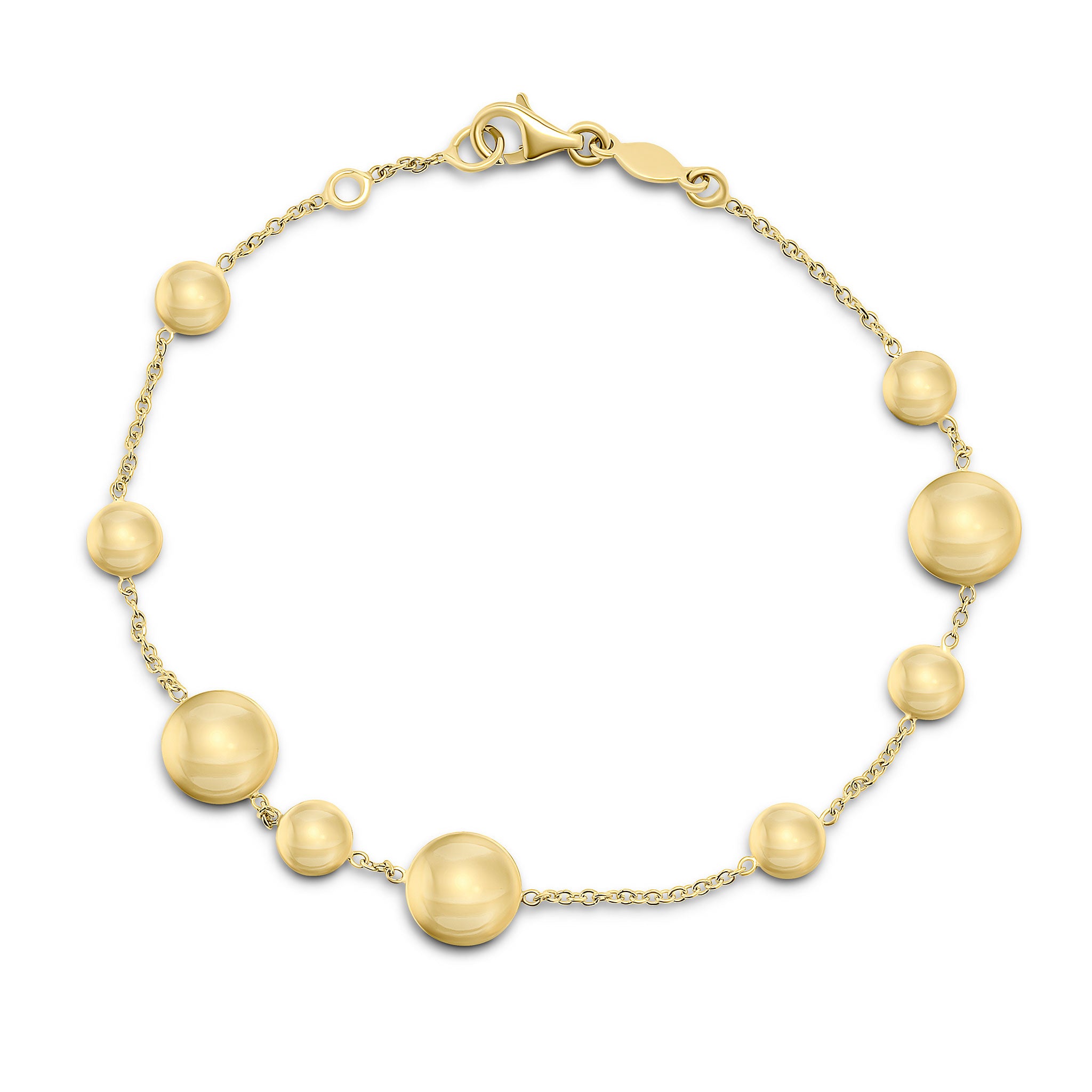 9ct Yellow Gold Disc & Chain Design Bracelet 7.5"