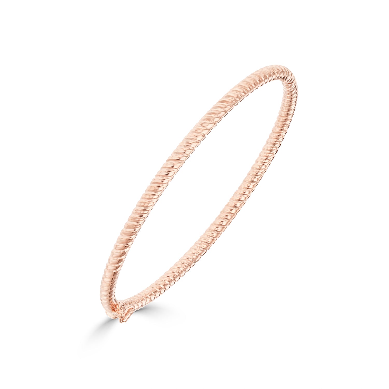 9ct Rose Gold Round Twist Solid Bangle