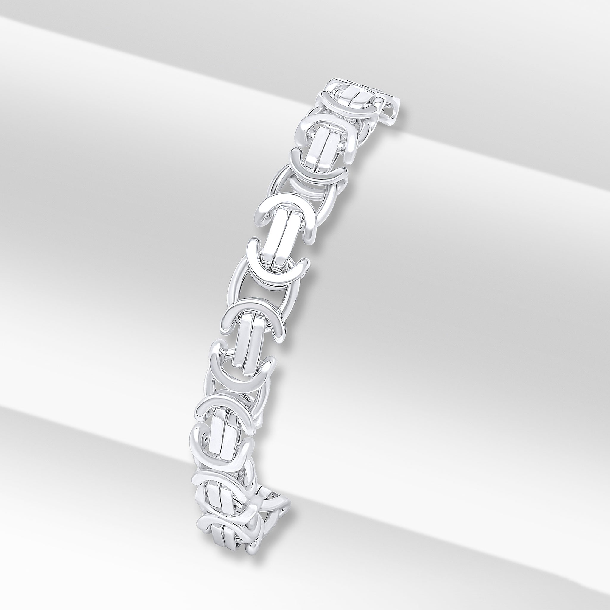 Silver 8mm Flat Byzantine 8" Bolt Ring