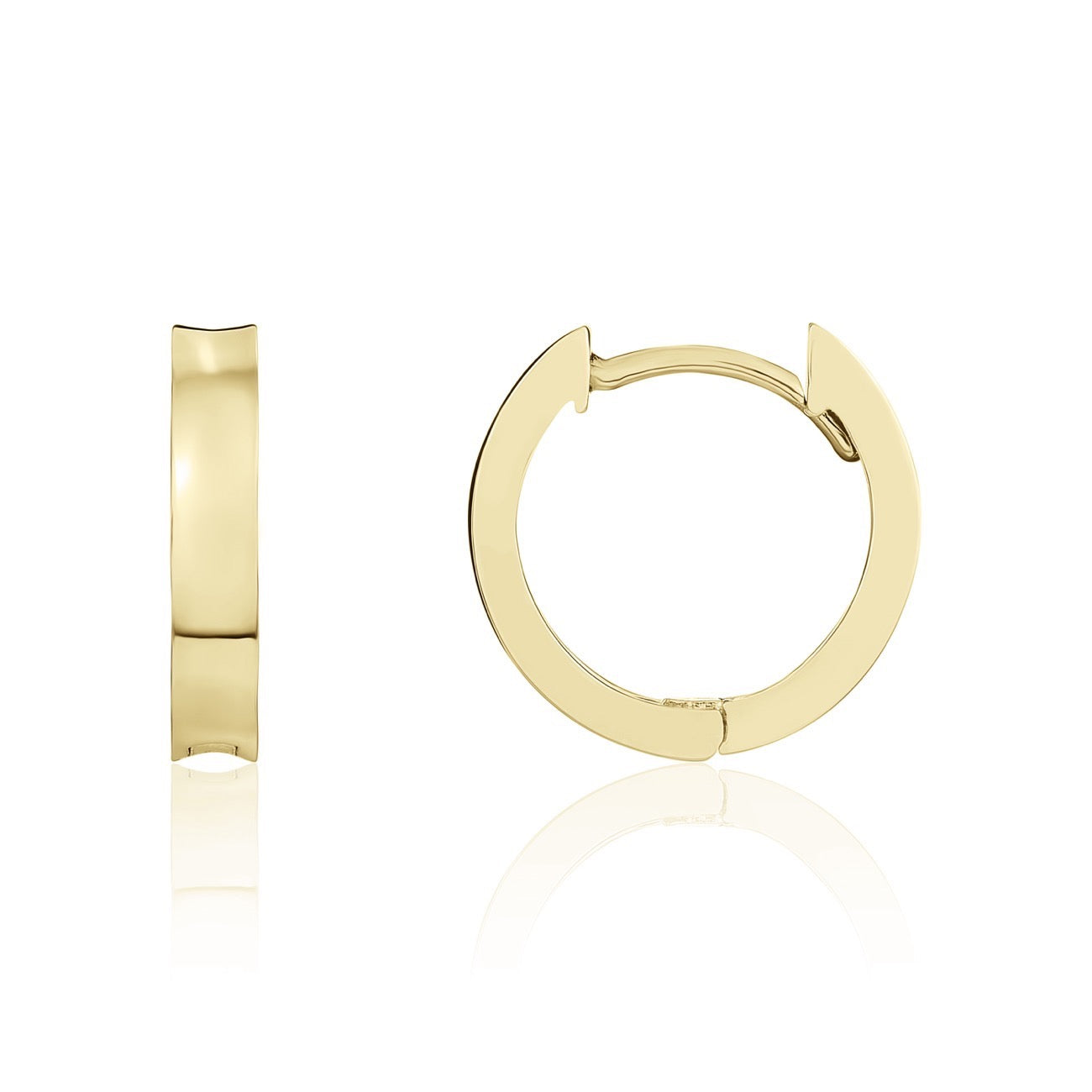 9ct Yellow Gold Concave Polished Hoop Earrings