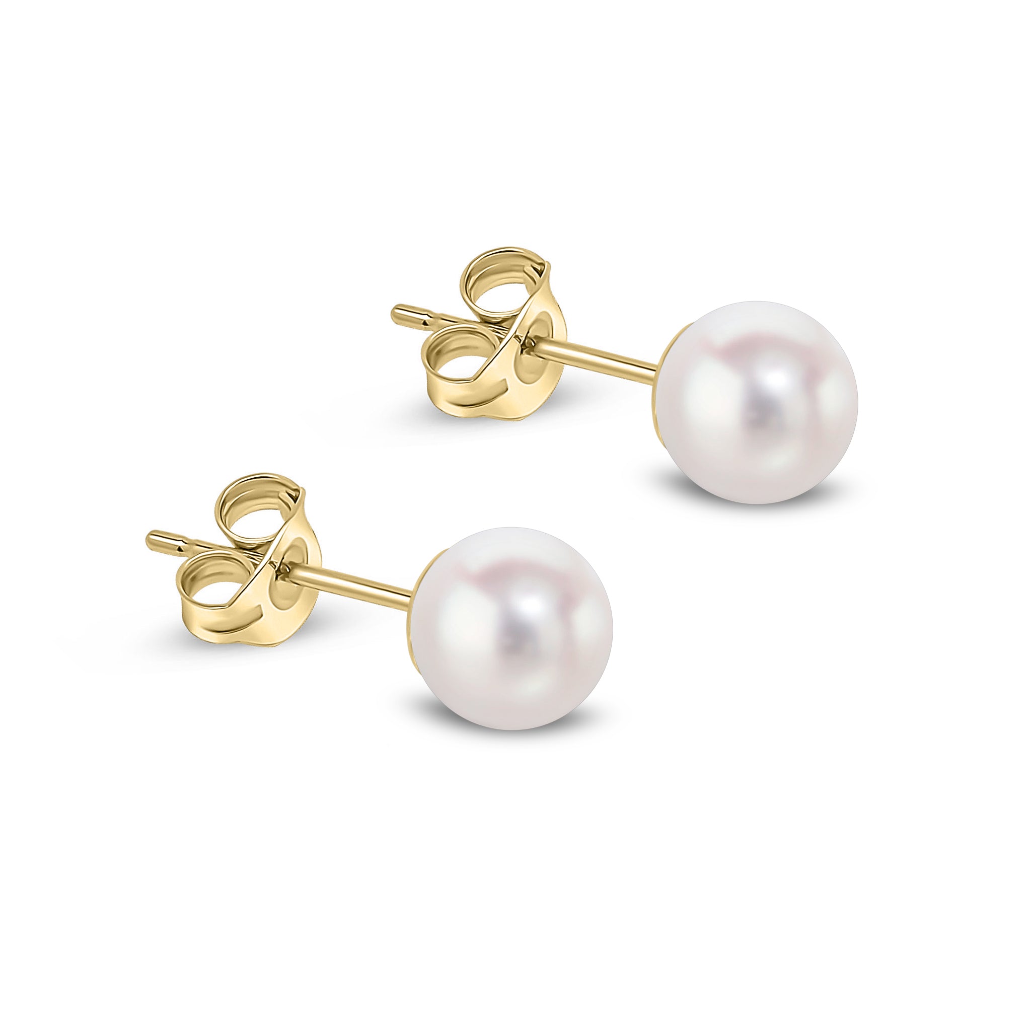 18ct Yellow Gold 6.5-7mm Akoya Stud Earrings