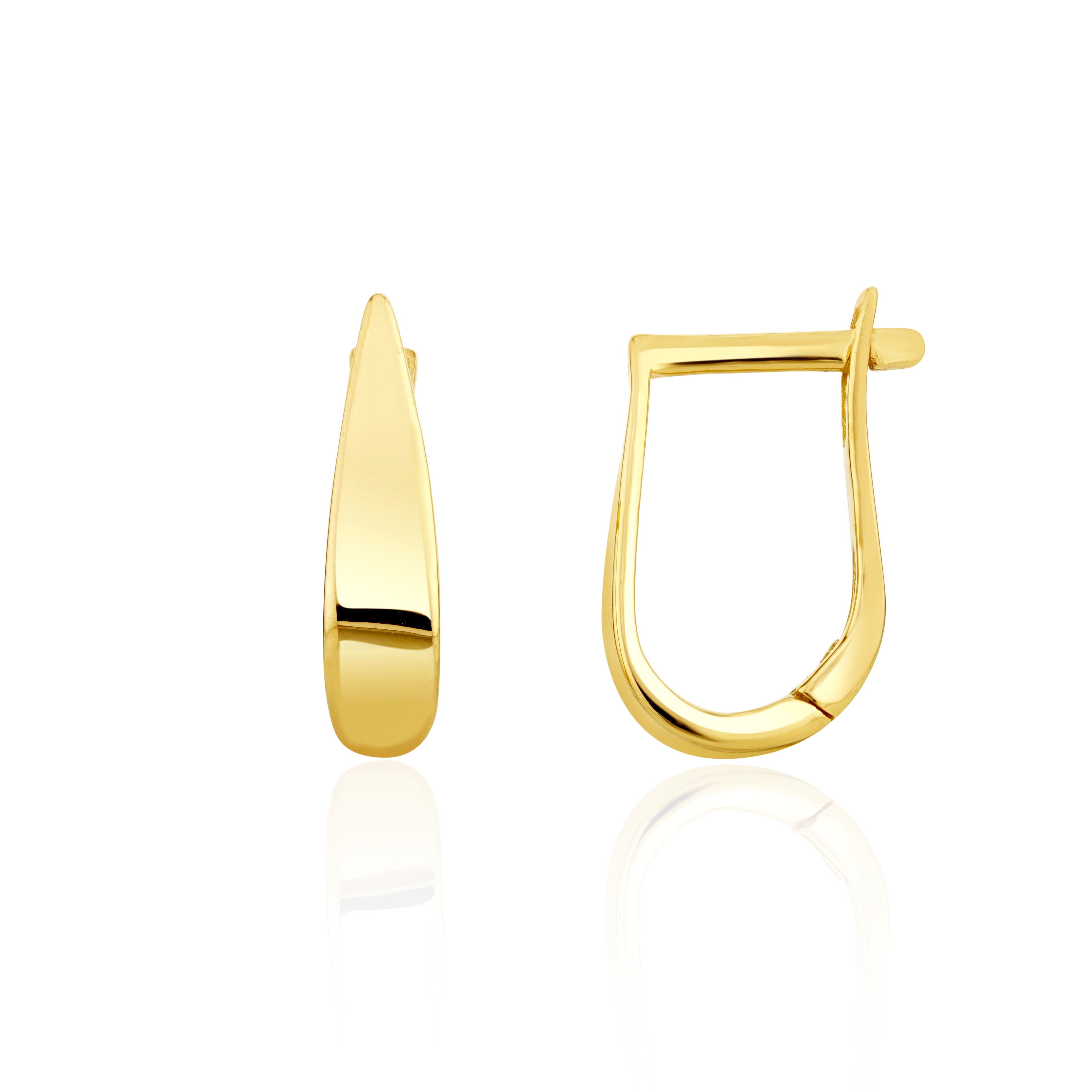 9ct Yellow Gold Polished Stirrup Hoop Earrings