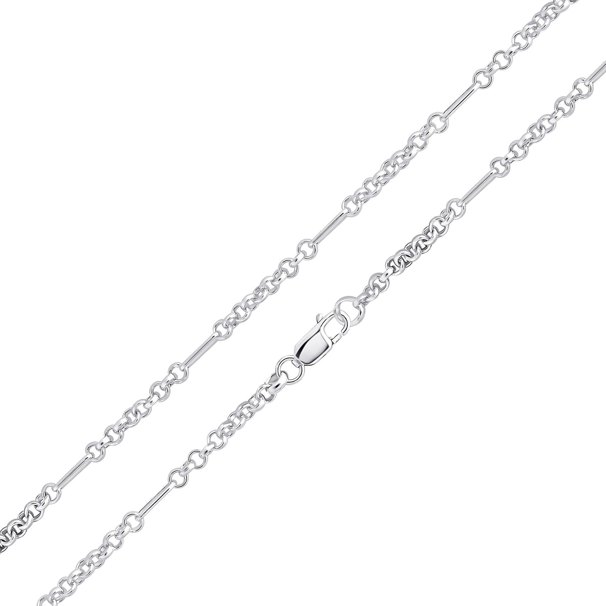 Silver 4mm Oval Round Figaro 1