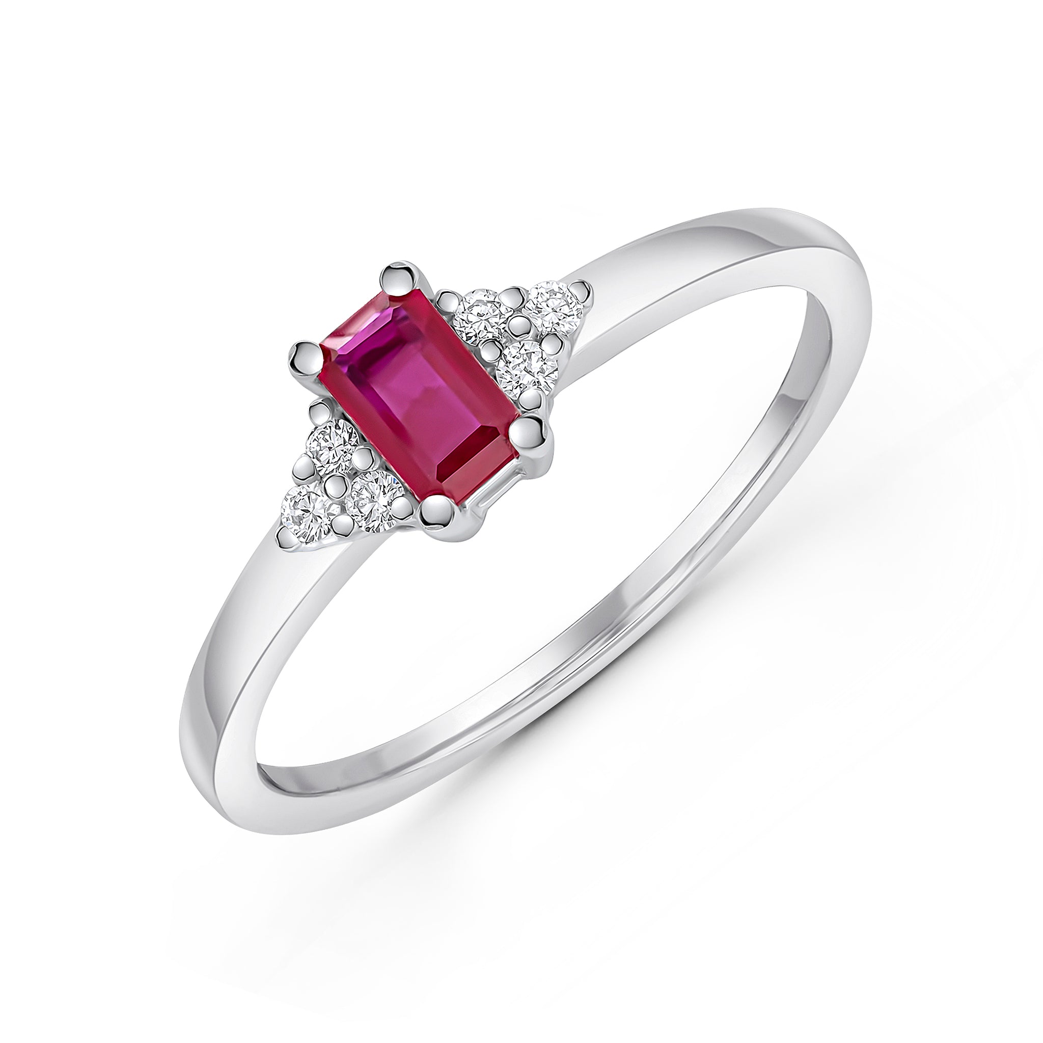18wg Oct Ruby & Diamond Tref Rose Gold