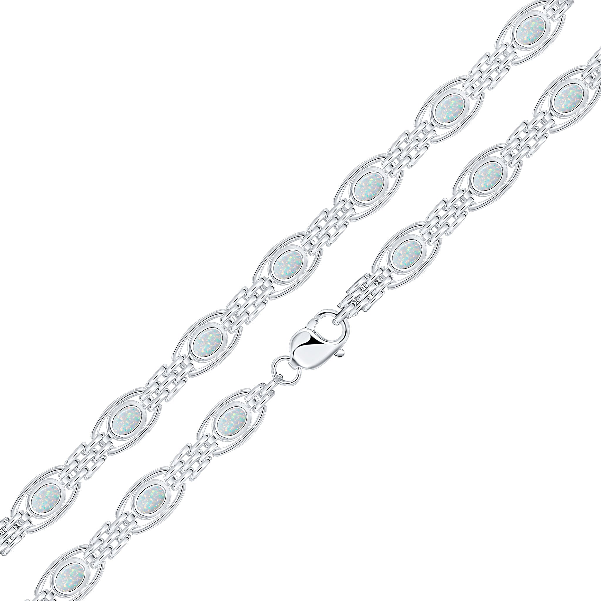Silver 9.5mm Synthetic Opal Gate