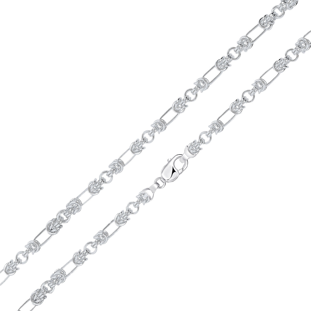 Silver 6.5mm Byzantine Oval 1