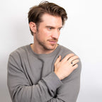 Recycled Sterling Silver Ring with Black Natural Onyx