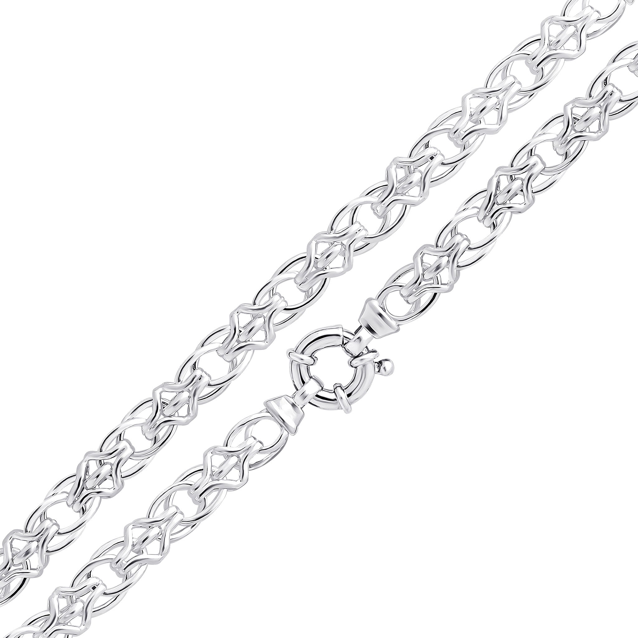 Silver 10mm Double Oval Link Plain Bolt Ring 1