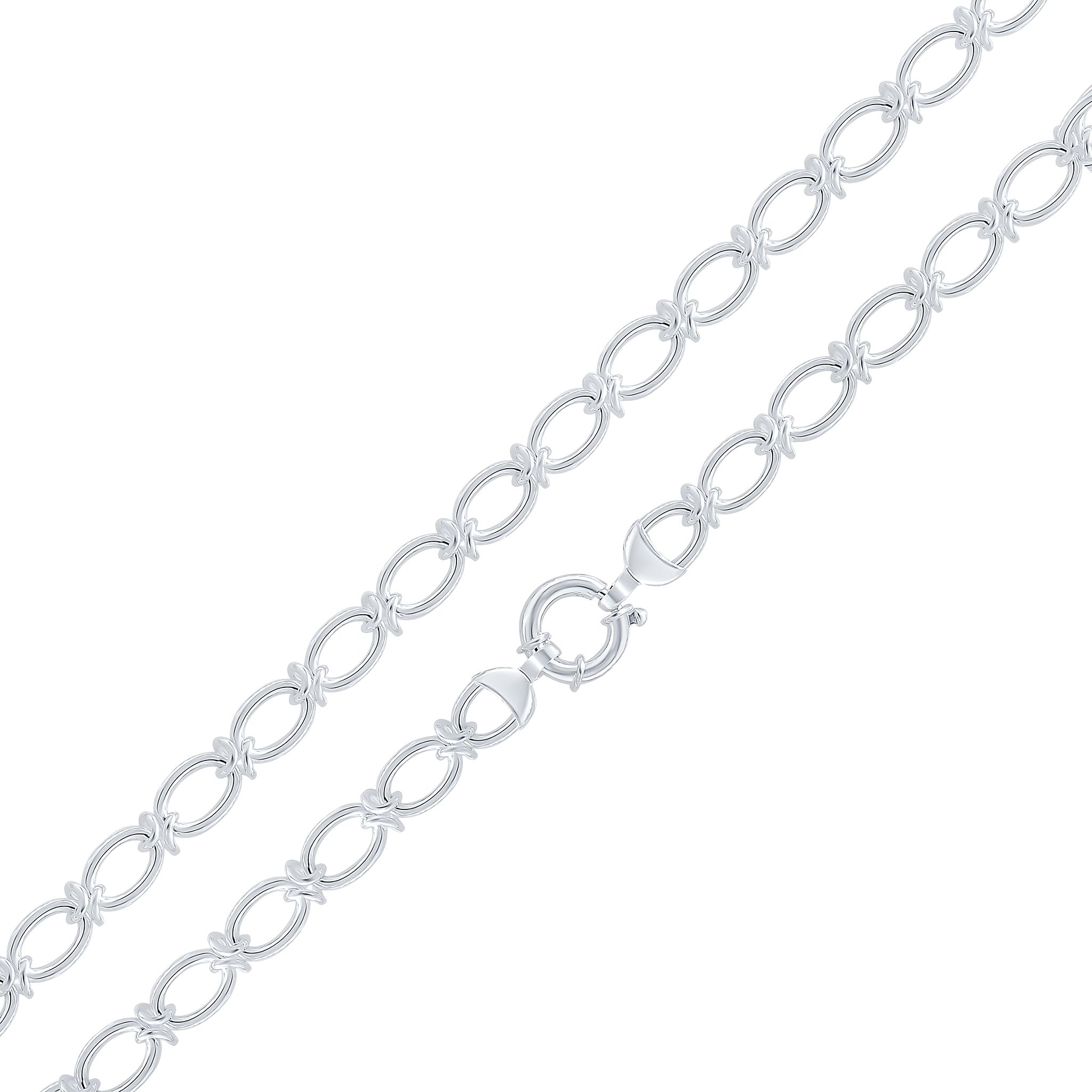 Silver 10mm Oval Knot Bolt Ring 1