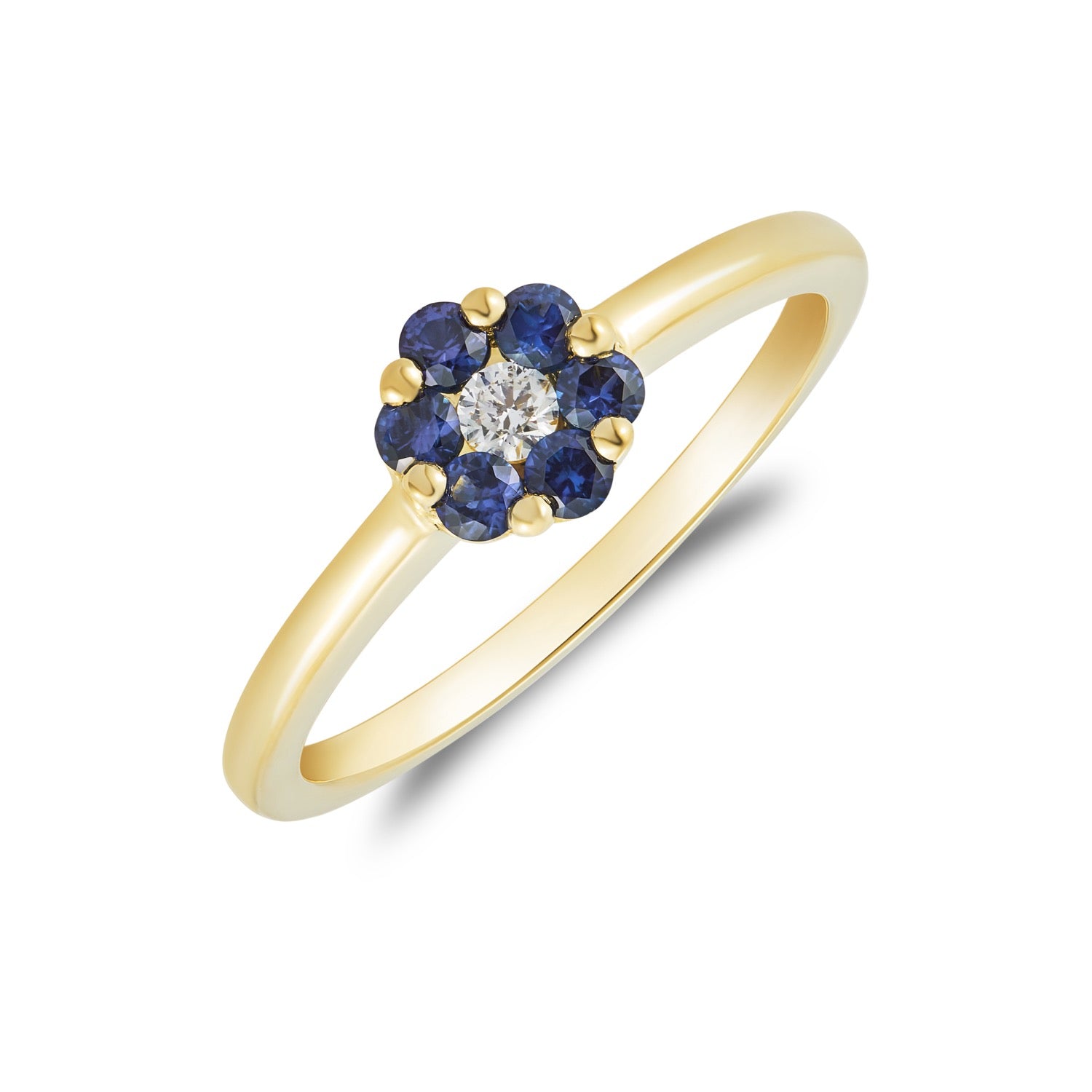 18yg Rd S & D Rev Cluster Ring