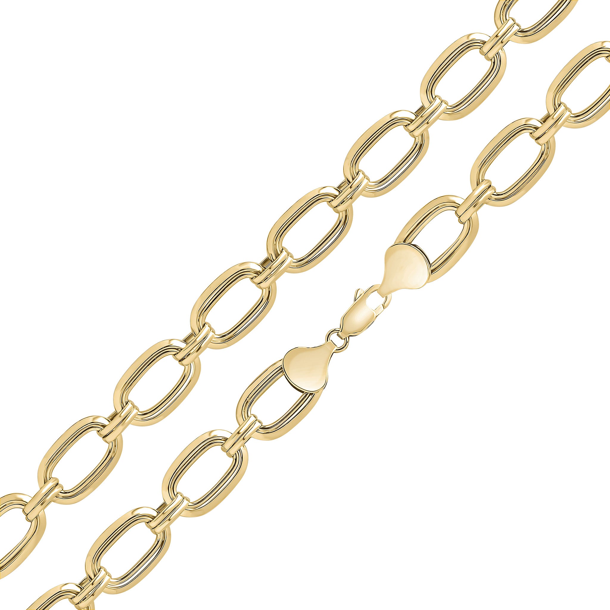 9ct Yellow Gold Handmade 13mm Fancy Square Oval 8