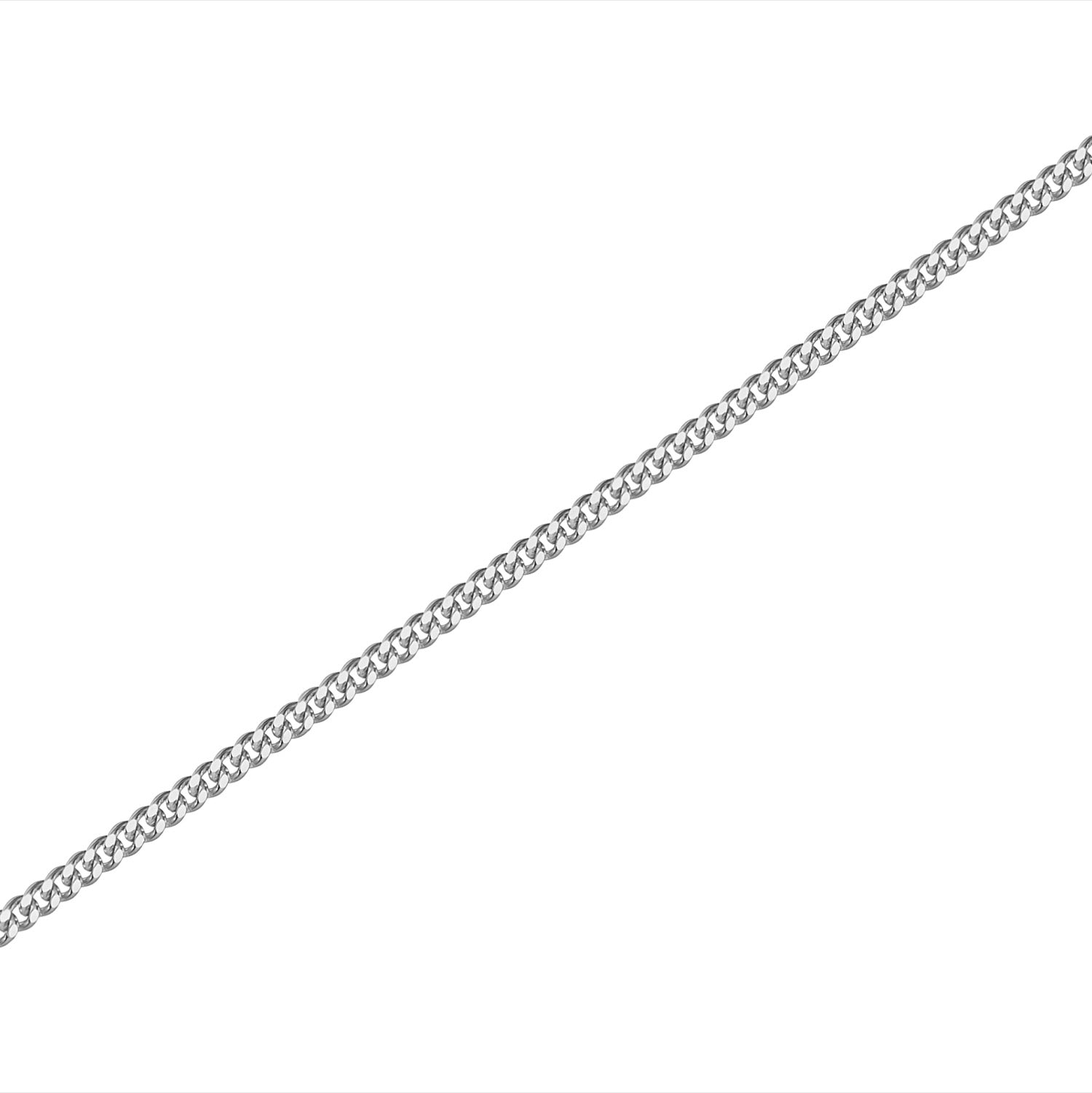 9ct White Gold Diamond Cut 2mm Curb 20