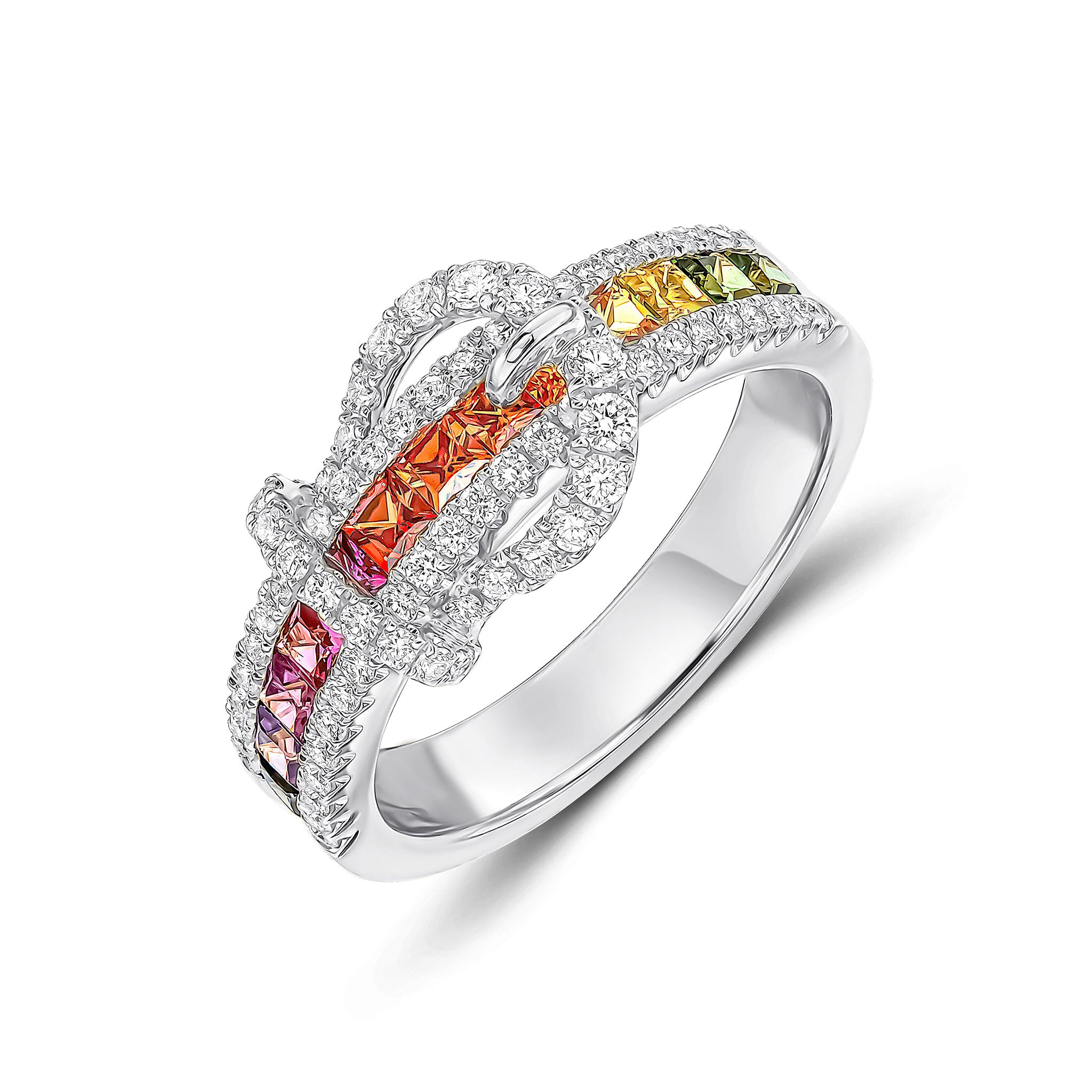 18wg M-Sap & Diamond Buckle Rose Gold