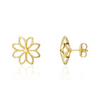 9ct Yellow Gold Open Flower Earrings
