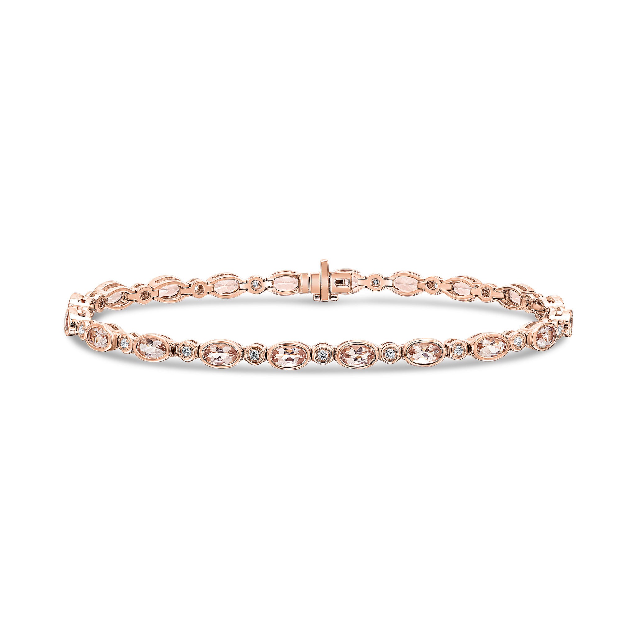 18rg Oval Morganite & Rd Diamond Blet