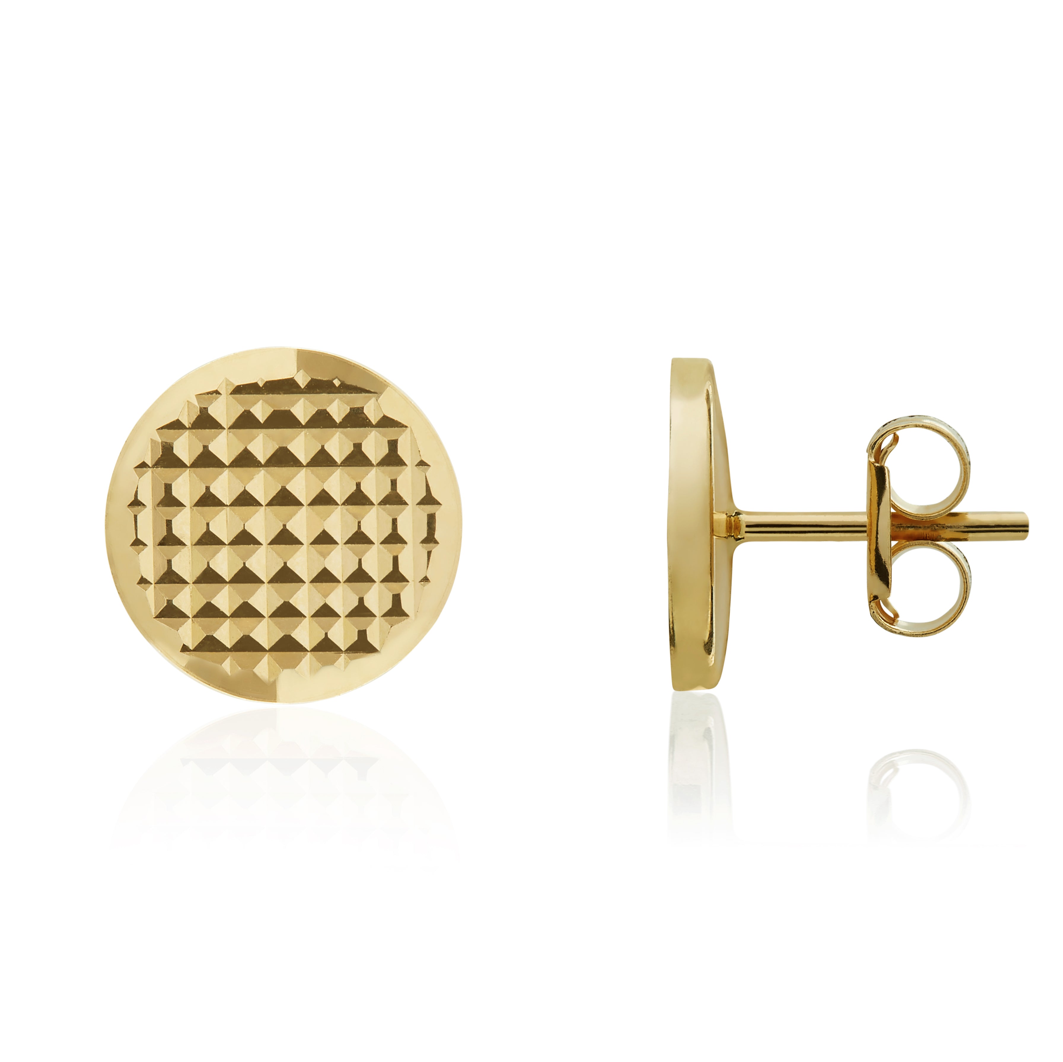 9ct Yellow Gold Engraved Turned Flat Disc