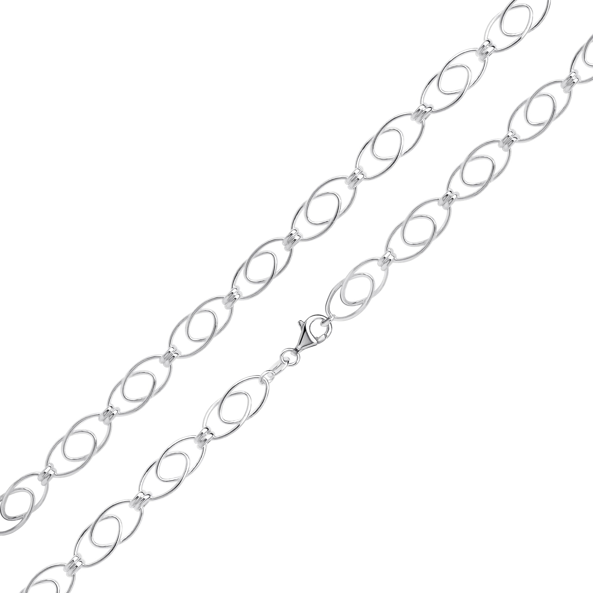 Silver Fancy Double Oval 7.5"