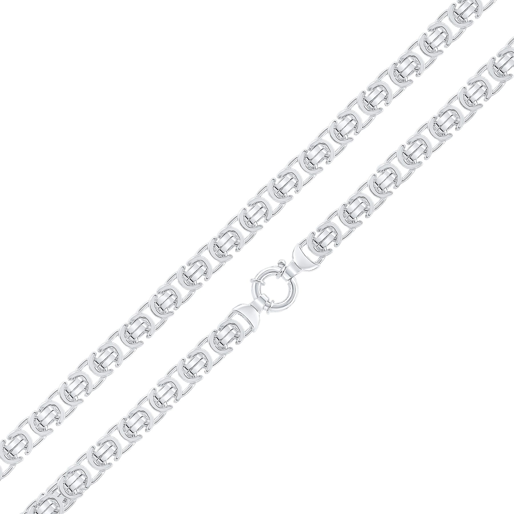 Silver 10mm Flat Byzantine Chain