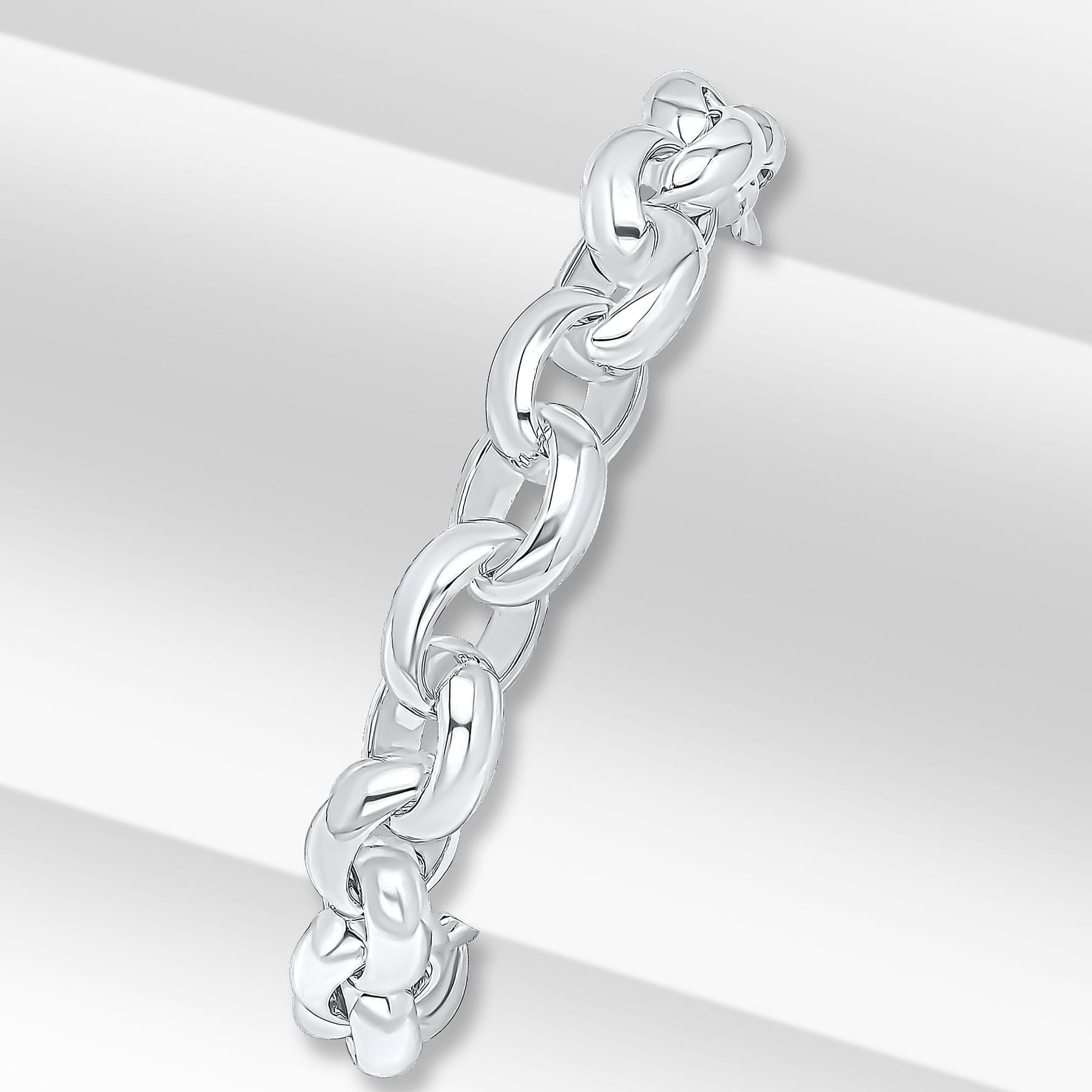 Silver 10x12mm Oval Belcher Chain