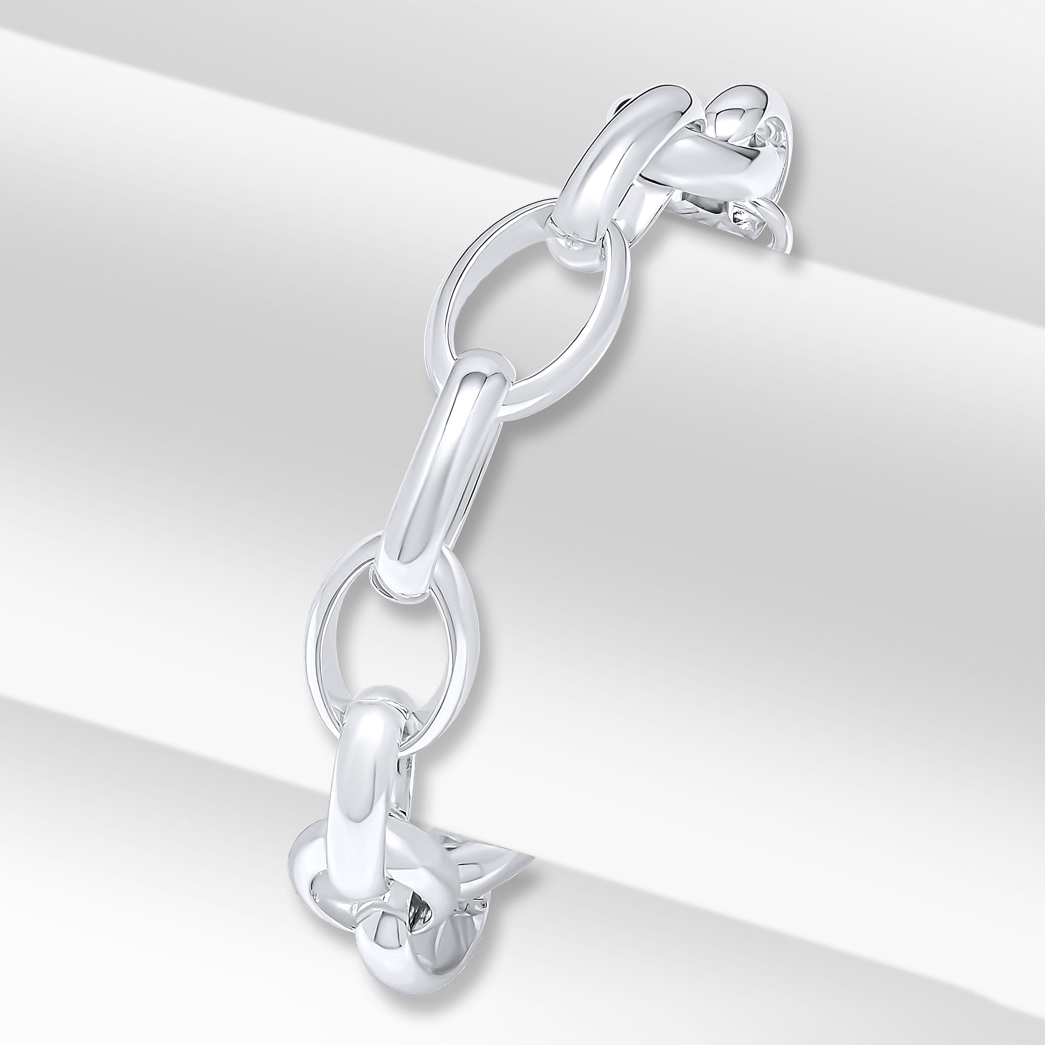 Silver 11x18mm Oval Belcher