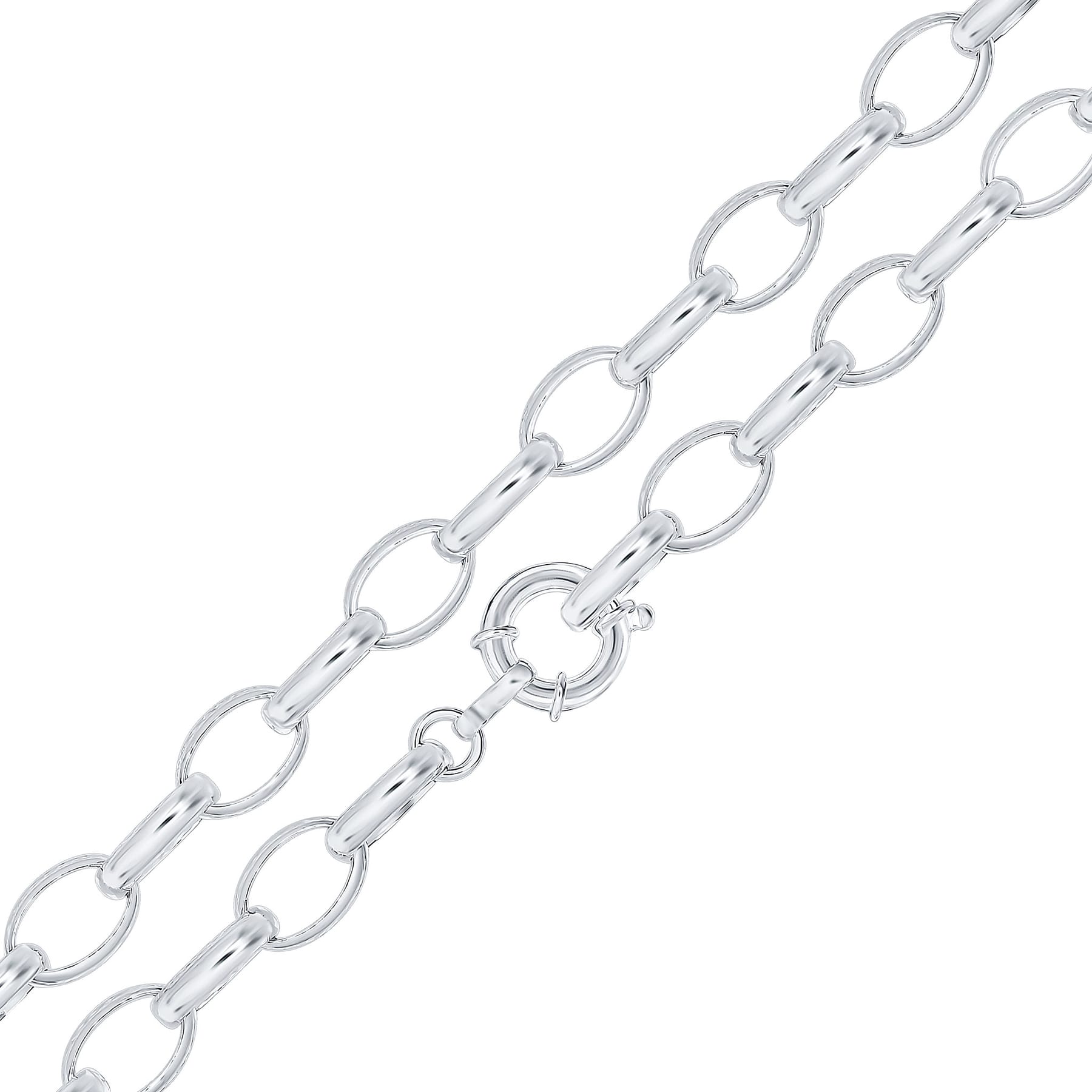 Silver 11x18mm Oval Belcher Chain