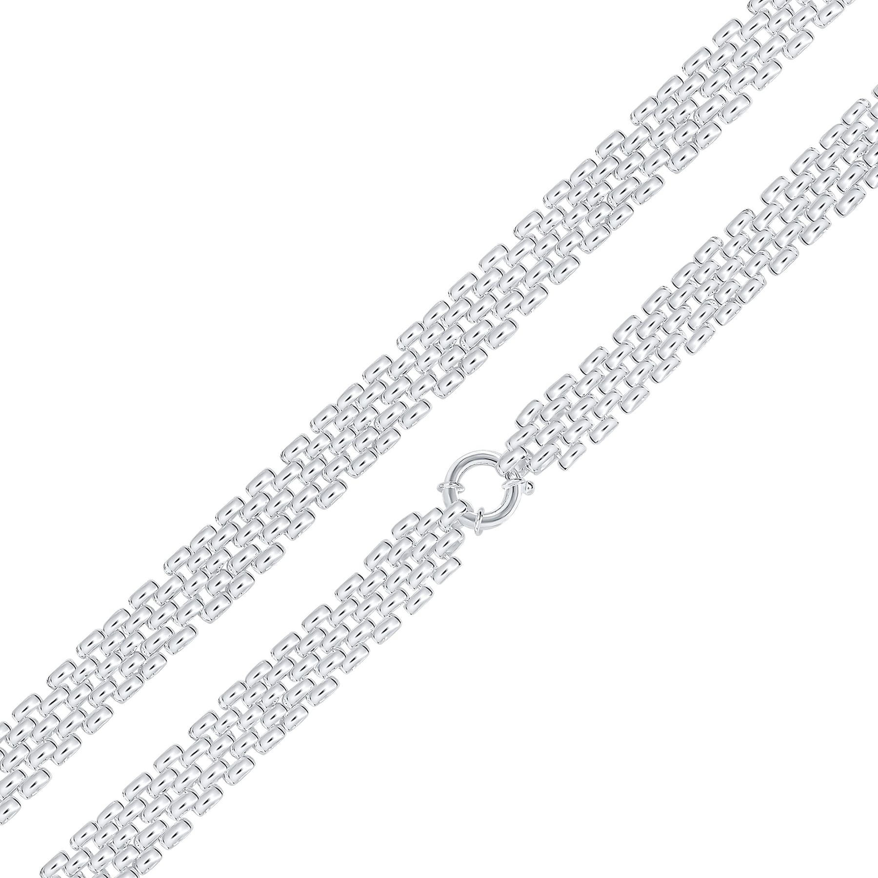 Silver 15mm Brick 5 Row Chain
