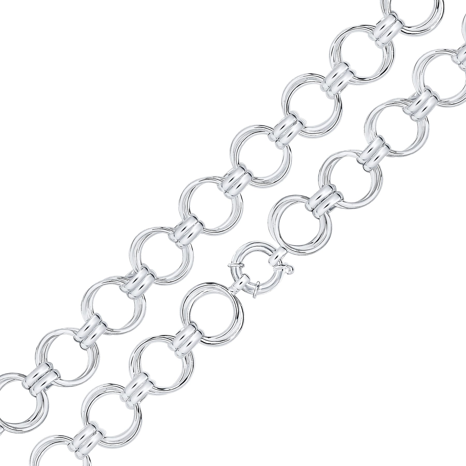 Silver 19mm Fancy Double Ring Chain