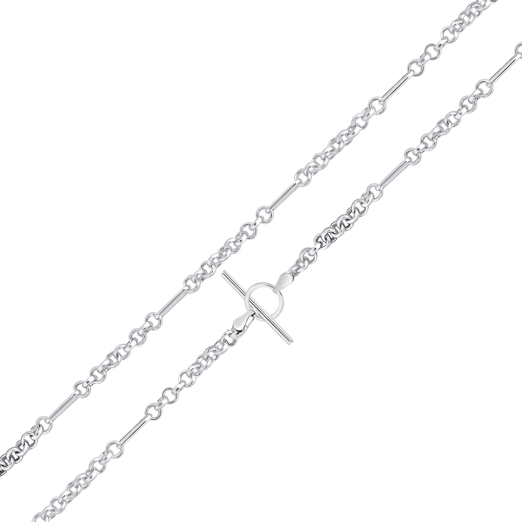 Silver 4mm Oval Round Figaro Chain