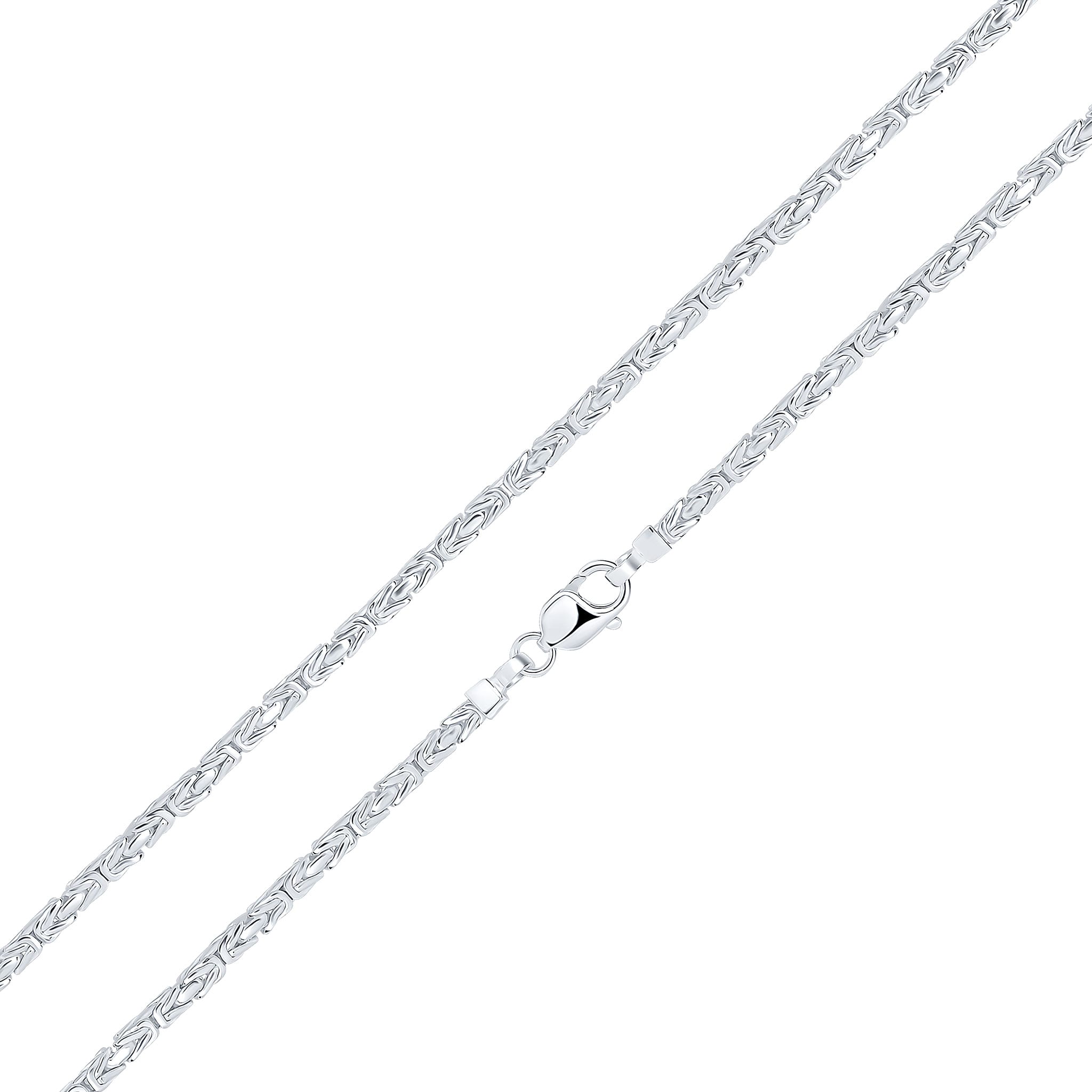 Silver 4mm Square Byzantine