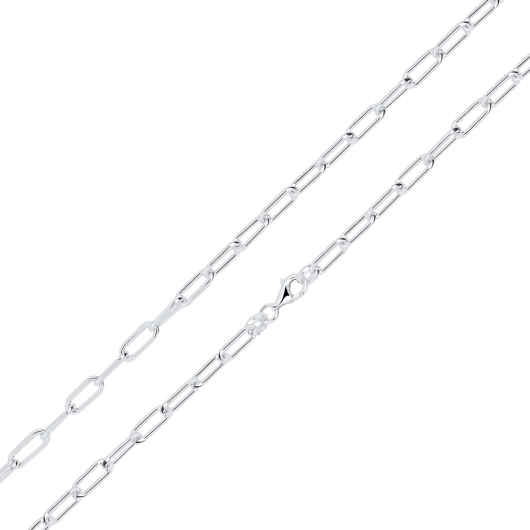 Silver 4x12mm Paperchain Link Chain