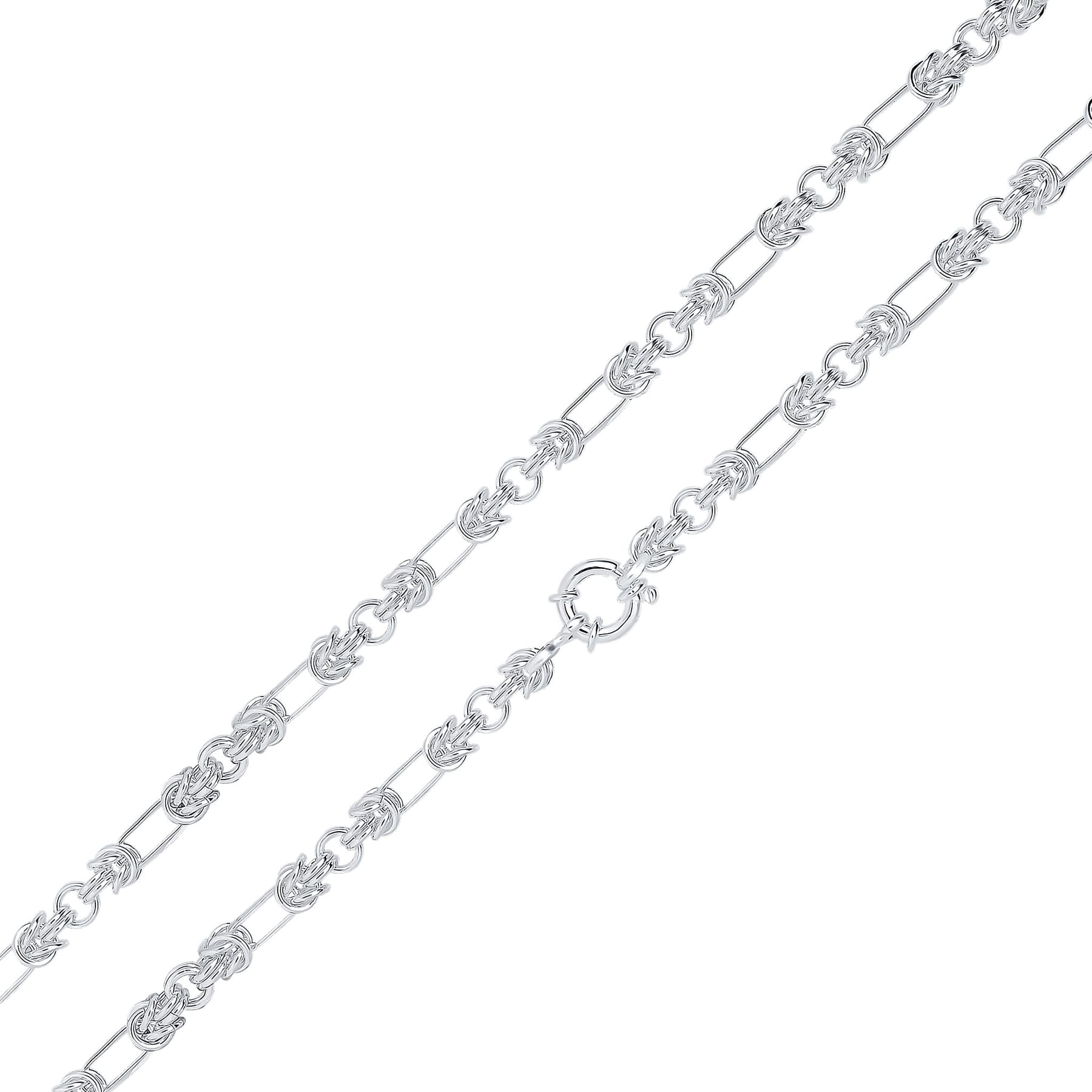 Silver 6.5mm Byzantine Oval Chain