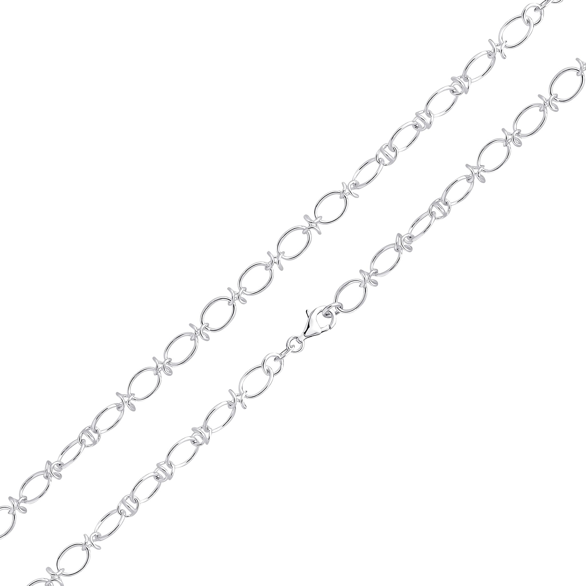 Silver 6.5mm Oval Knot