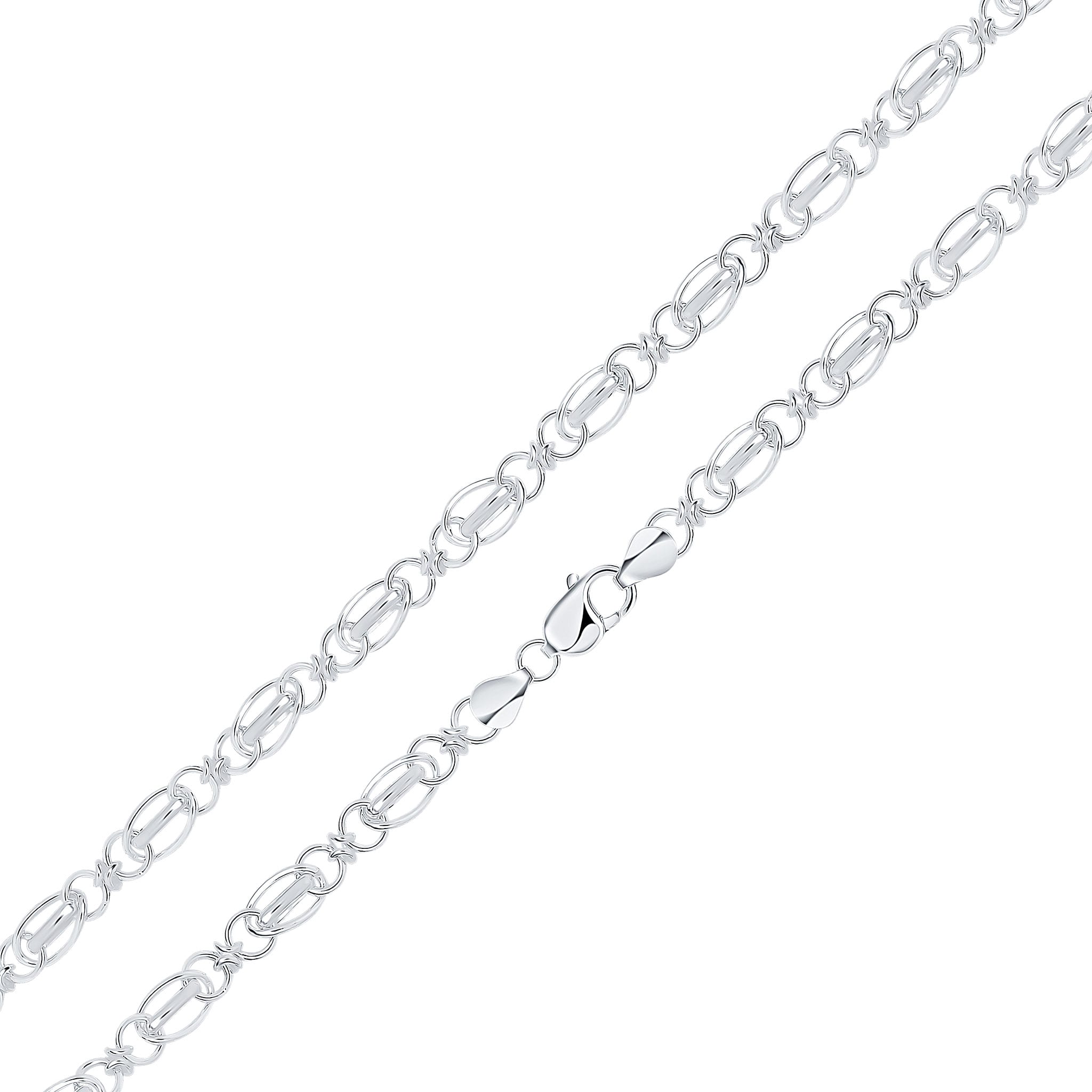 Silver 6.5mm Oval Round Belcher
