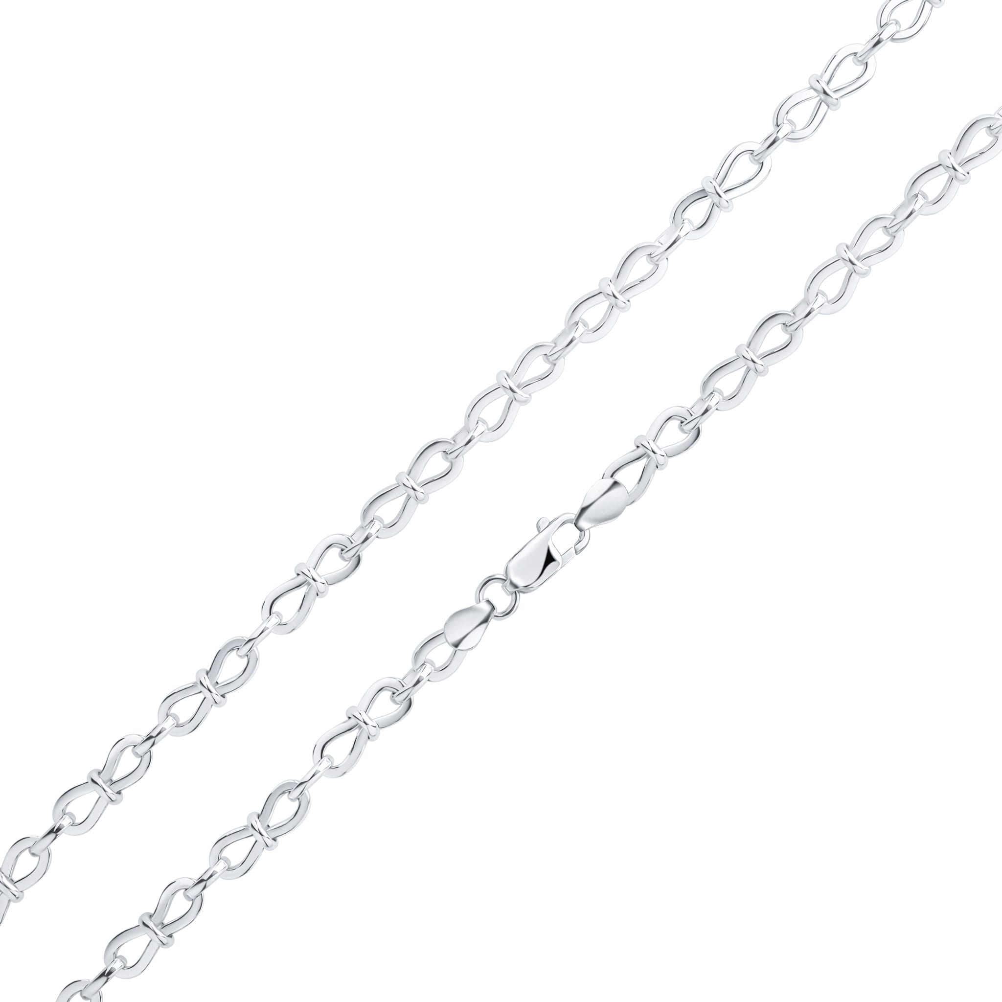 Silver 6mm Pinched Infinity