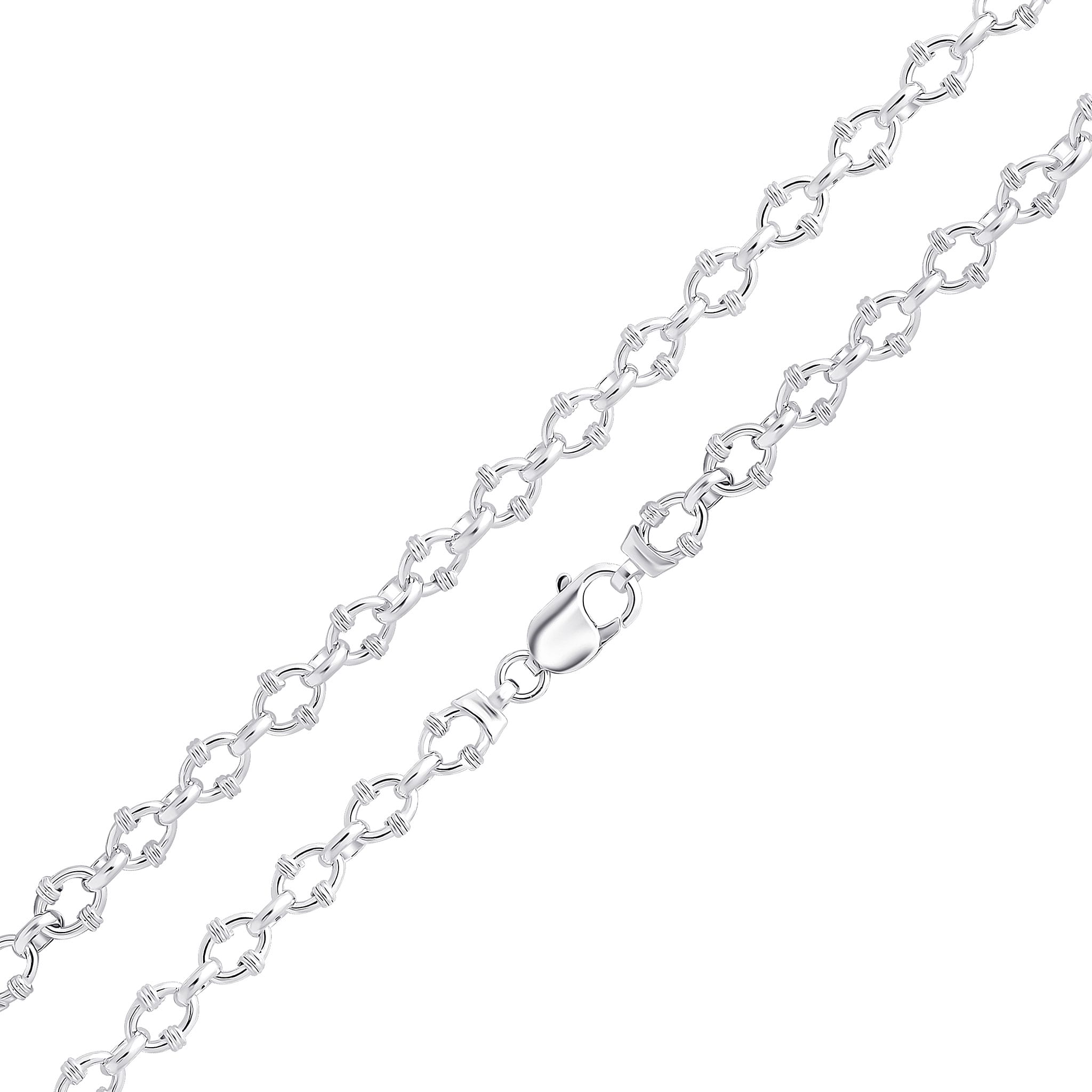 Silver 8.5mm Belted Oval Belcher