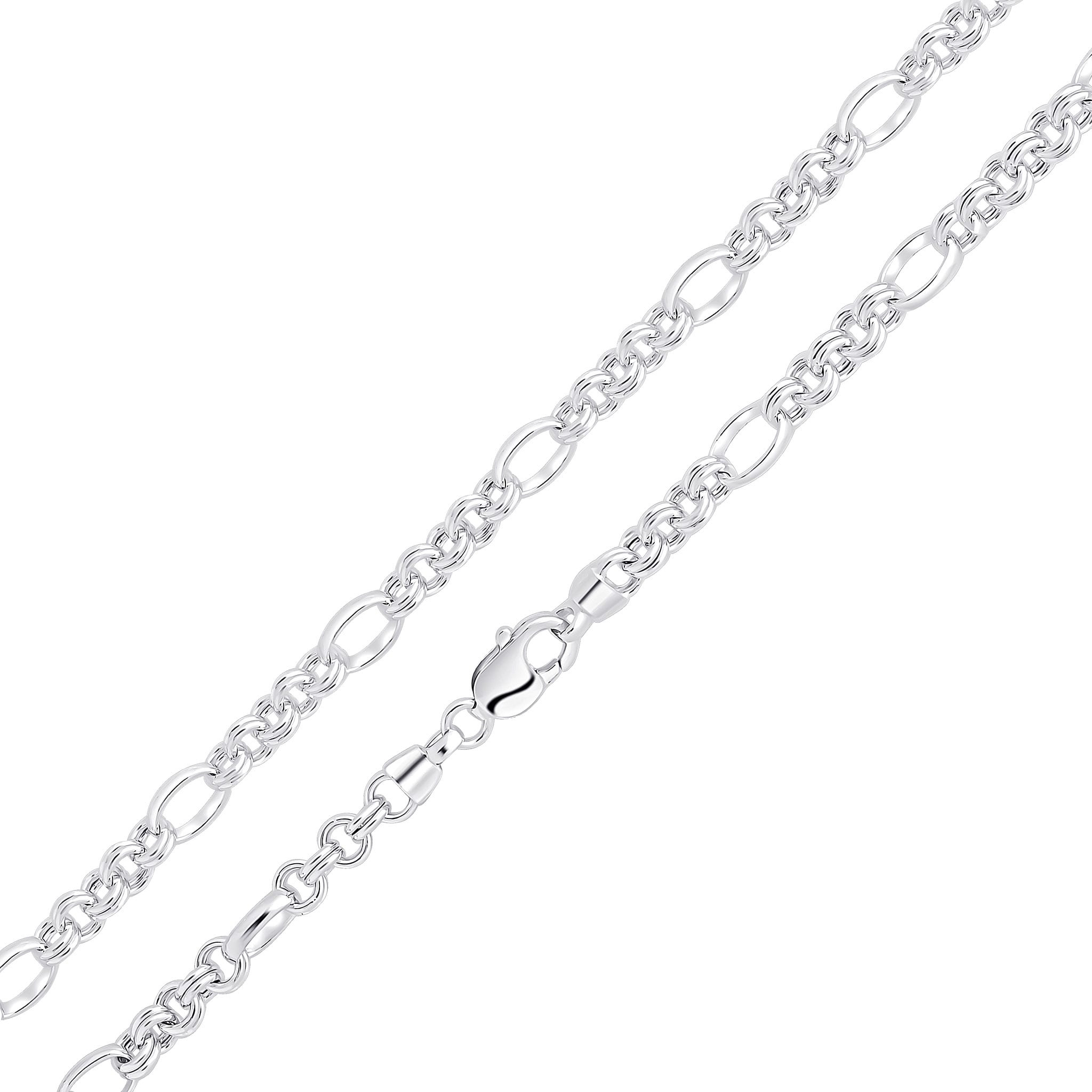 Silver 8.5mm Double Figaro Belcher