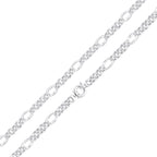 Silver 8.5mm Double Figaro Belcher Chain