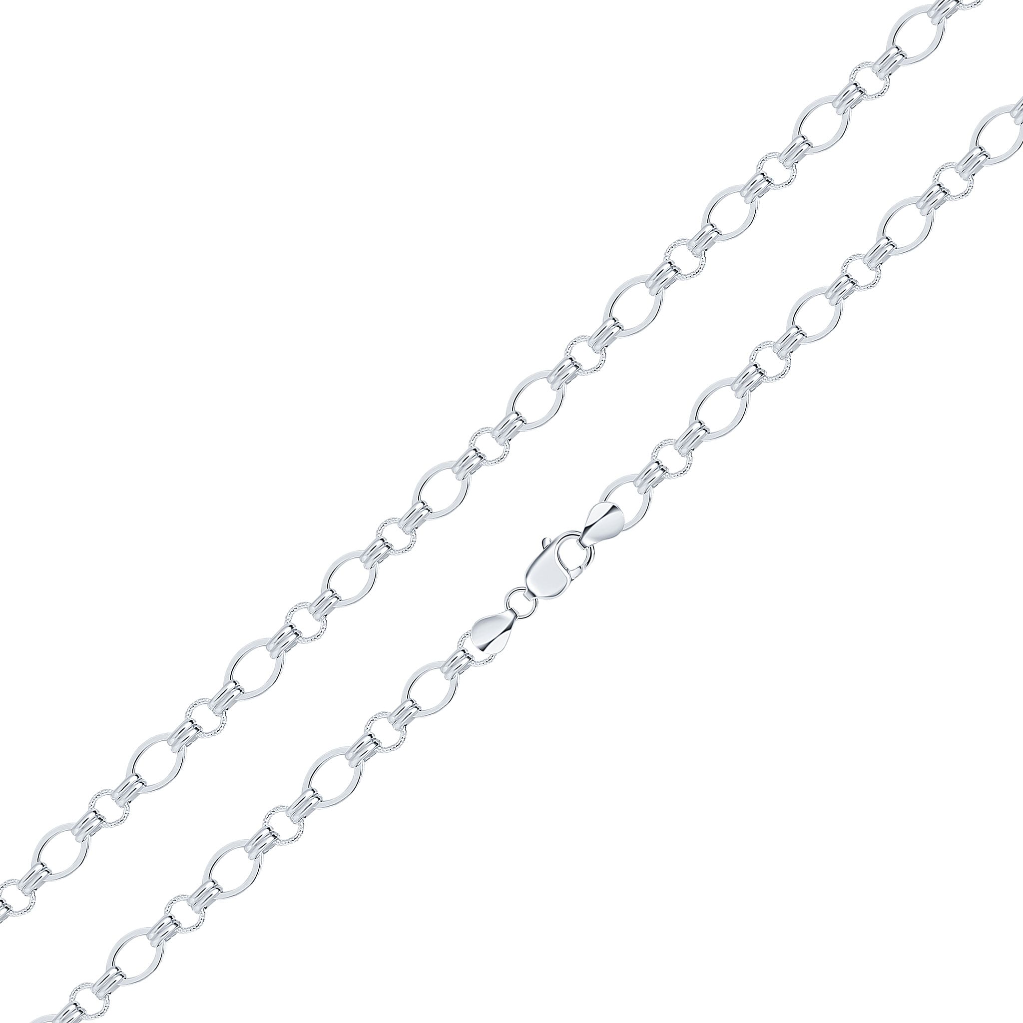Silver 8.7mm Oval Double Round