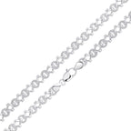 Silver 8mm Textured Circle Square